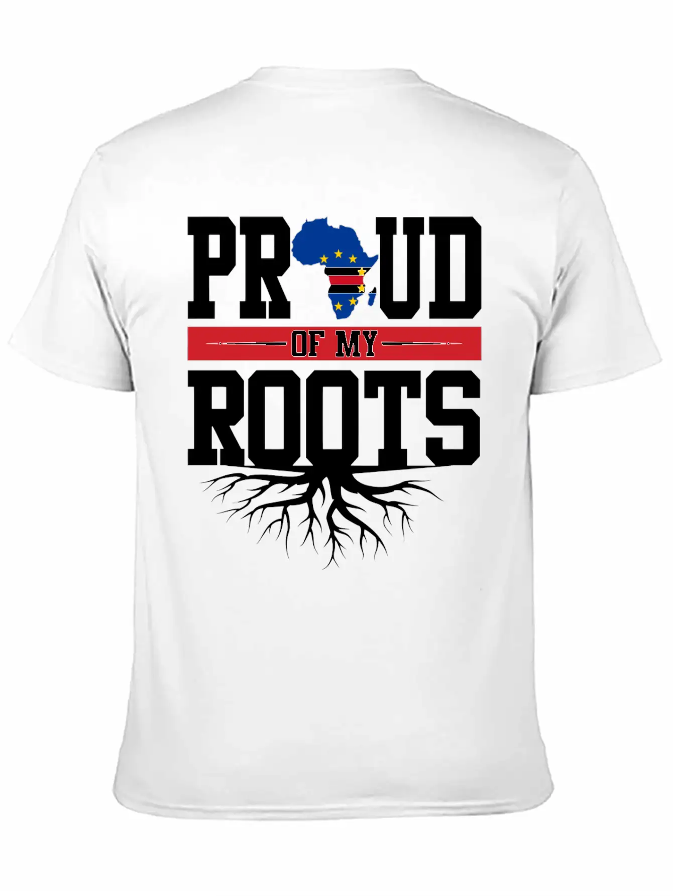 Proud Of My Roots With Cape Cabo Verde Flag In Afr Soft Cotton Short Sleeve Tee – Unisex Wardrobe Staple