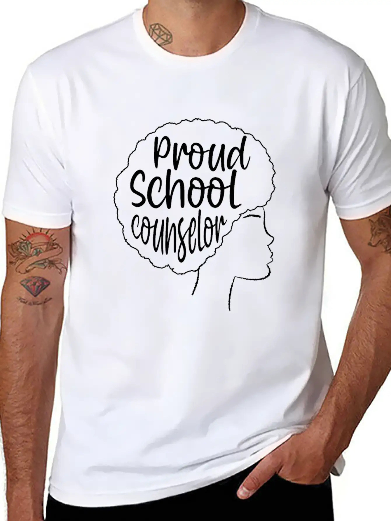 Proud School Counselor African American Education Lightweight Cotton T-Shirt – Daily Comfort Graphic Shirt