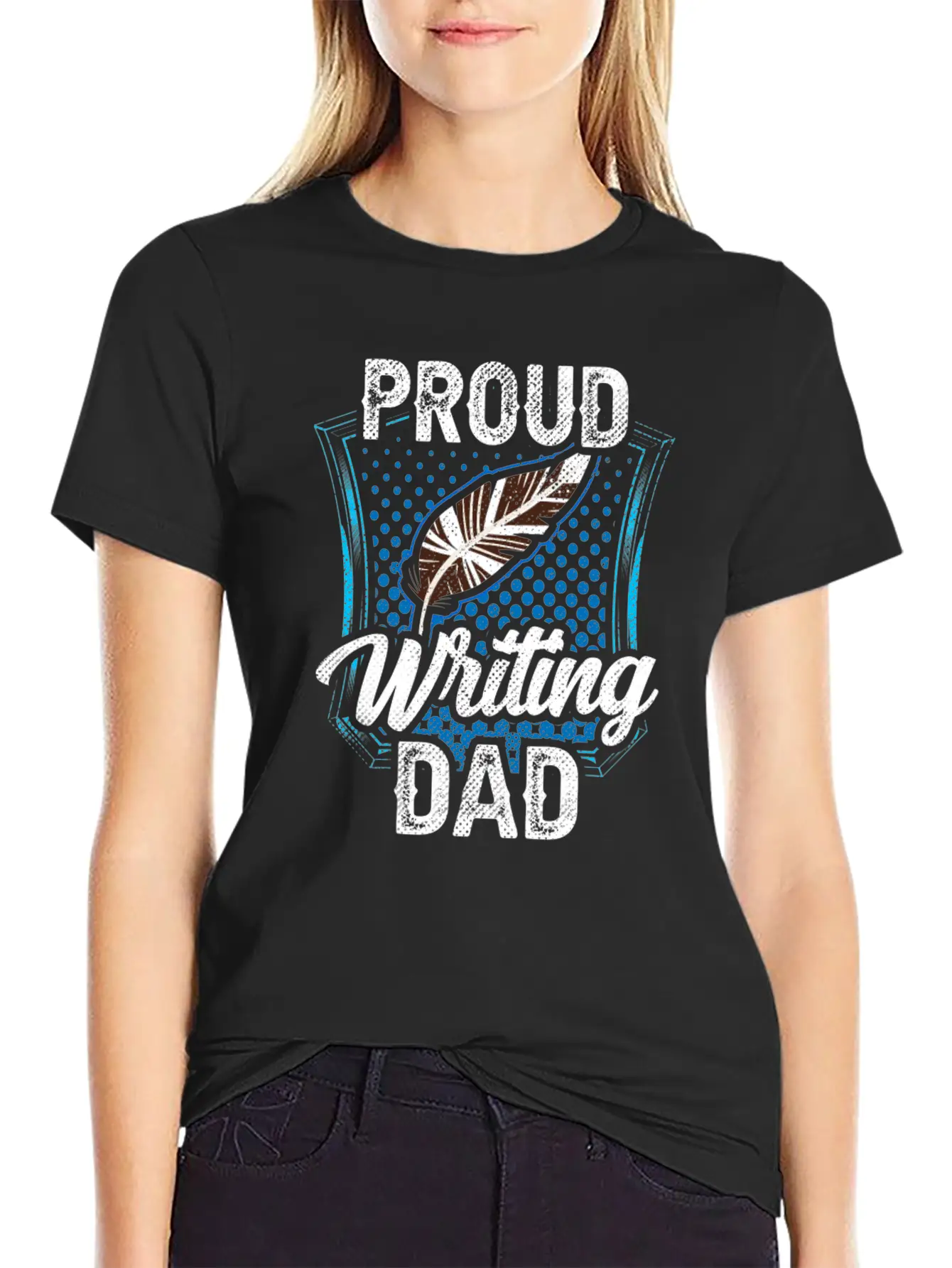 Proud Writing Dad Author Writer Write Job Classic Fit Graphic Tee For Daily Comfort – Unisex Cotton Shirt