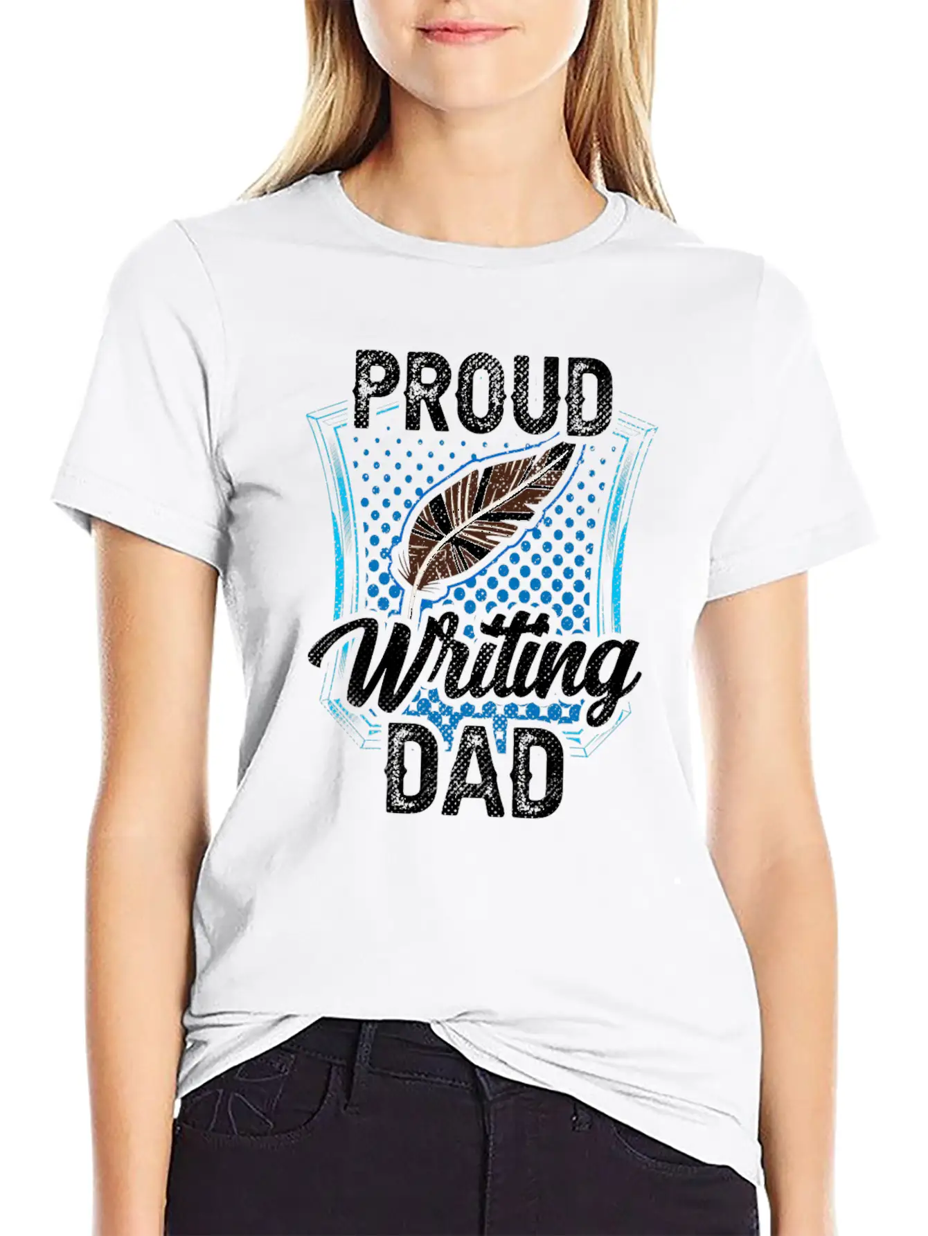 Proud Writing Dad Author Writer Write Job Classic Fit Graphic Tee For Daily Comfort – Unisex Cotton Shirt