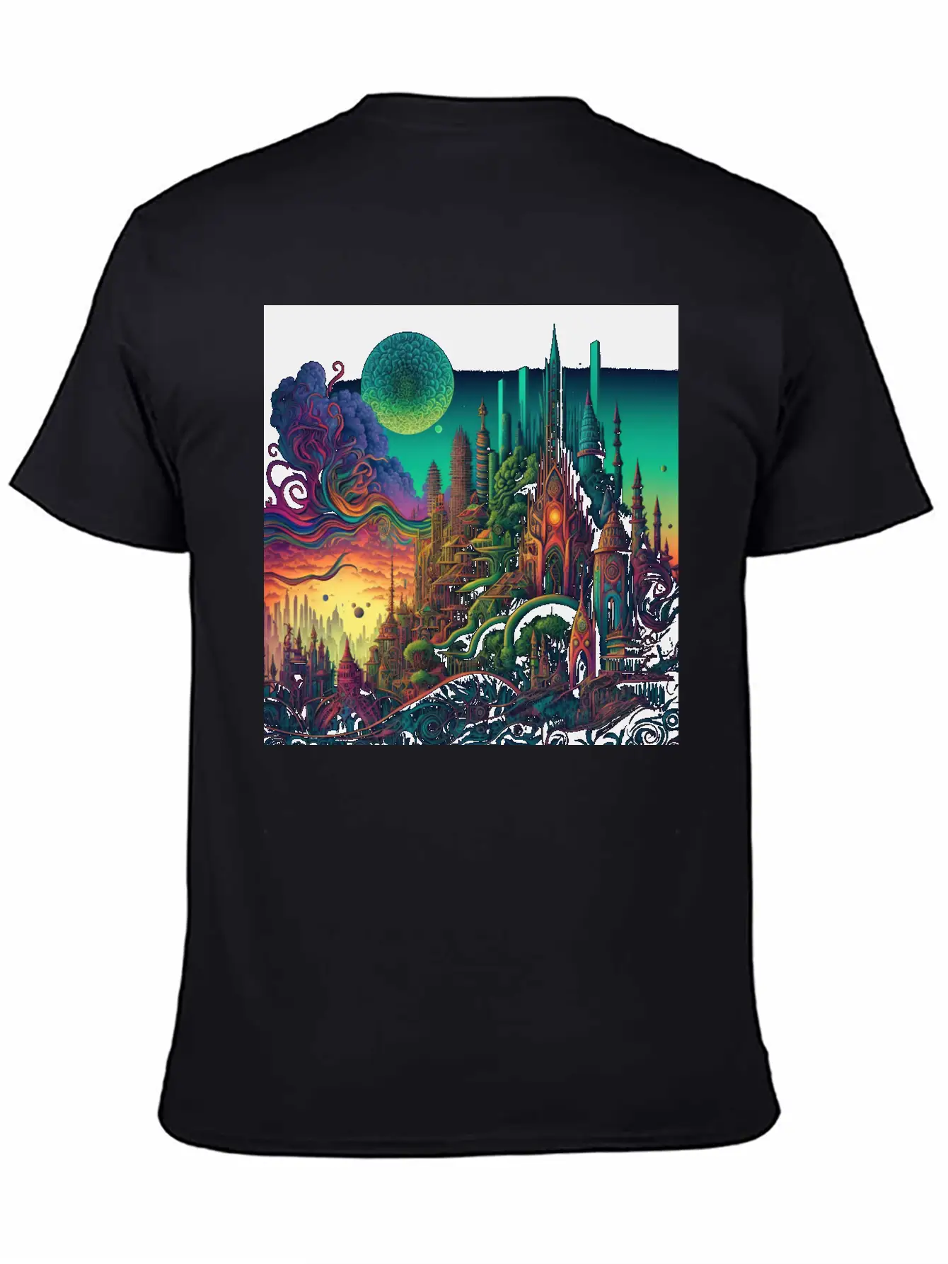 Psychedelic City 5 Lightweight Cotton T-Shirt – Daily Comfort Graphic Shirt