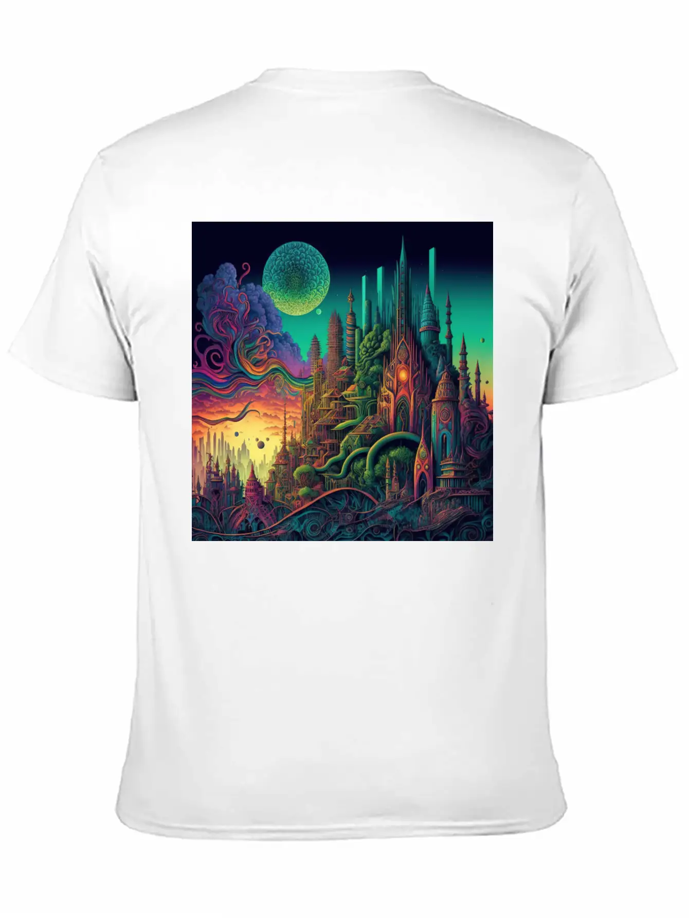 Psychedelic City 5 Lightweight Cotton T-Shirt – Daily Comfort Graphic Shirt