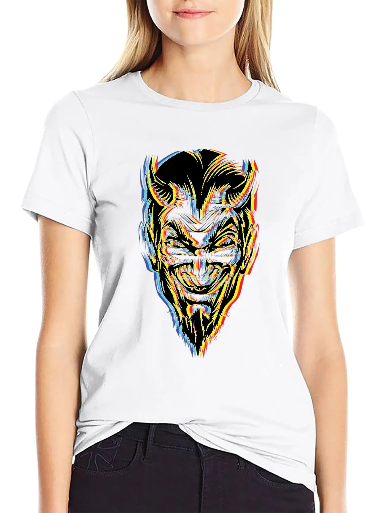 Psychedelic Devil Gift Idea For Satan Lucifer Unisex Casual T-Shirt – Clean Design For Daily Comfort
