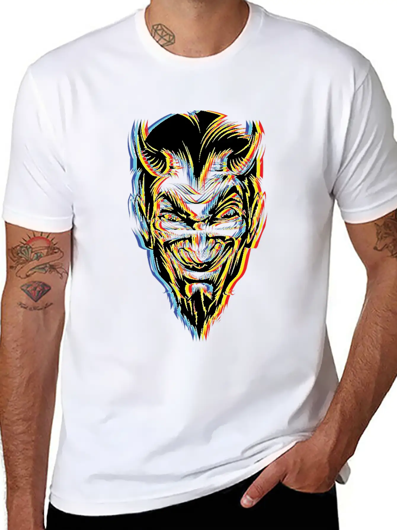 Psychedelic Devil Gift Idea For Satan Lucifer Unisex Casual T-Shirt – Clean Design For Daily Comfort