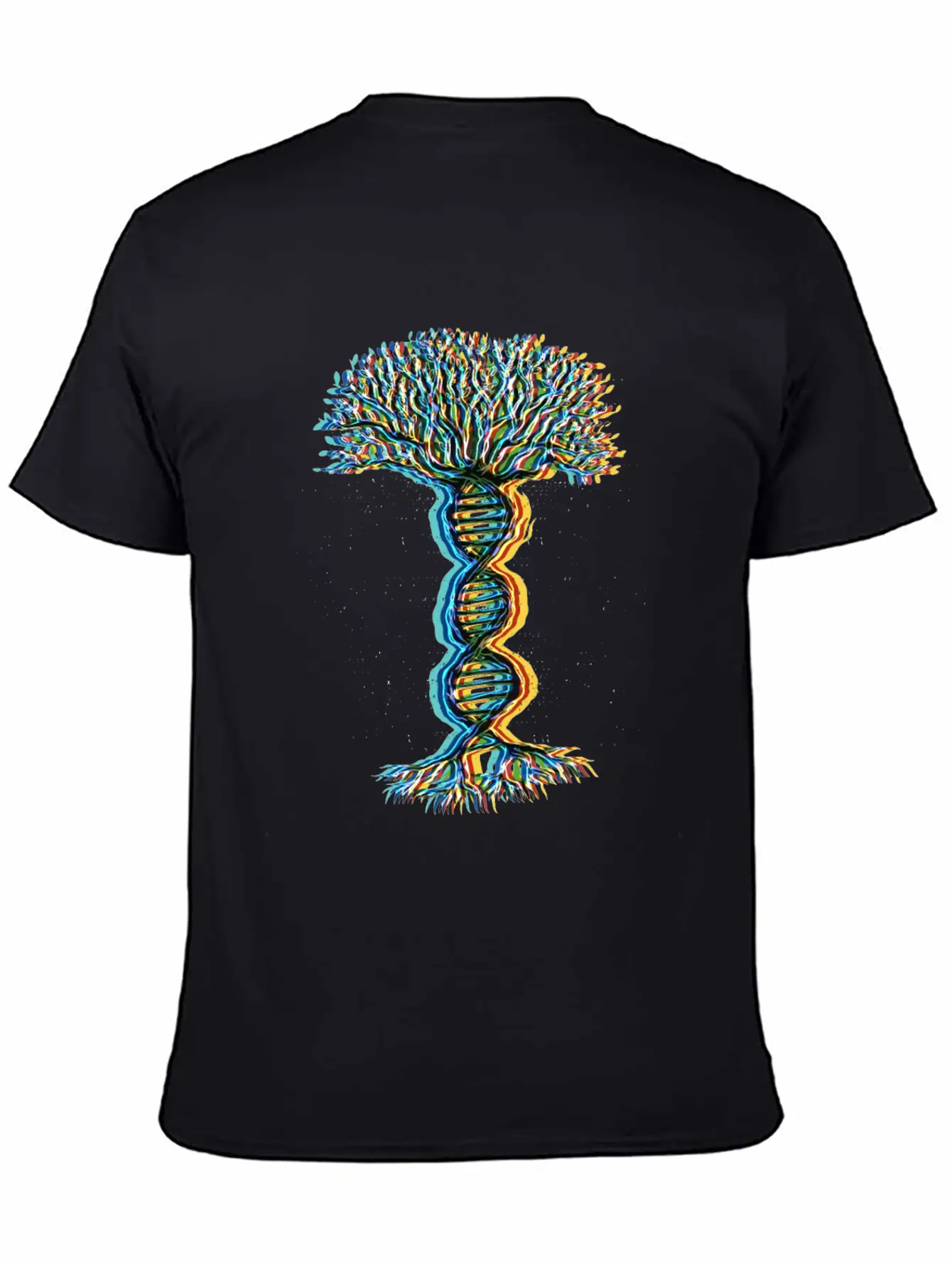 Psychedelic DNA Helix Tree Lightweight Cotton T-Shirt – Daily Comfort Graphic Shirt