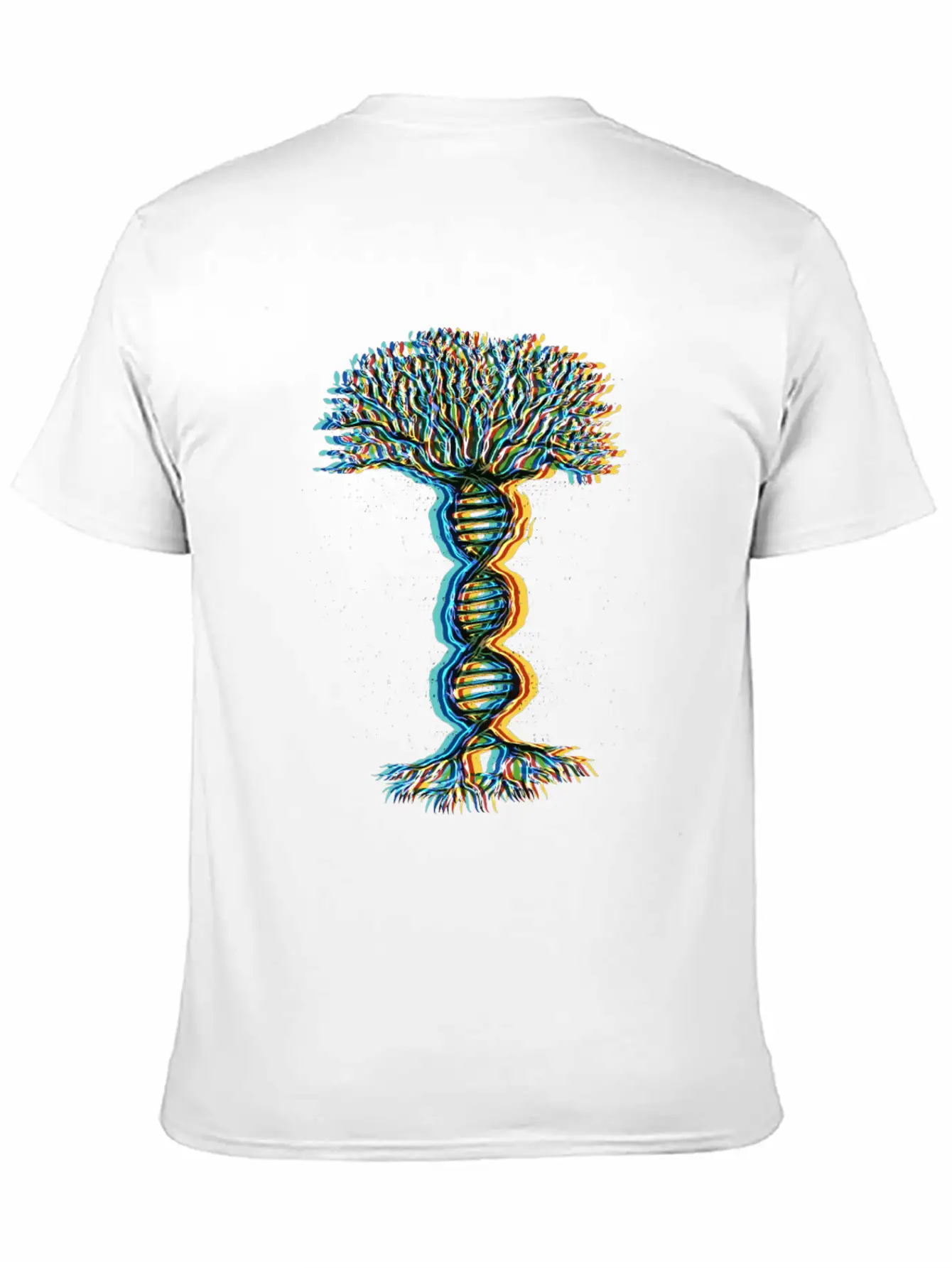 Psychedelic DNA Helix Tree Lightweight Cotton T-Shirt – Daily Comfort Graphic Shirt