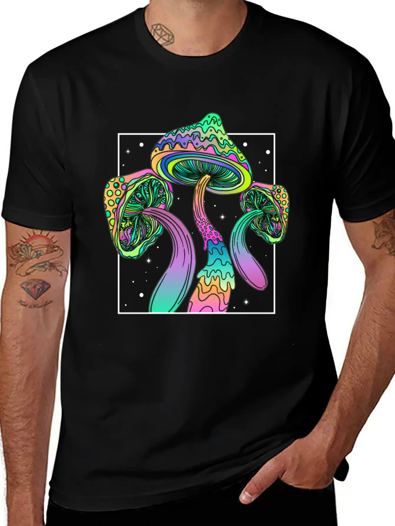 Psychedelic Fungi Festival Edm Musik Modern Fit Casual T-Shirt – Clean And Versatile Design
