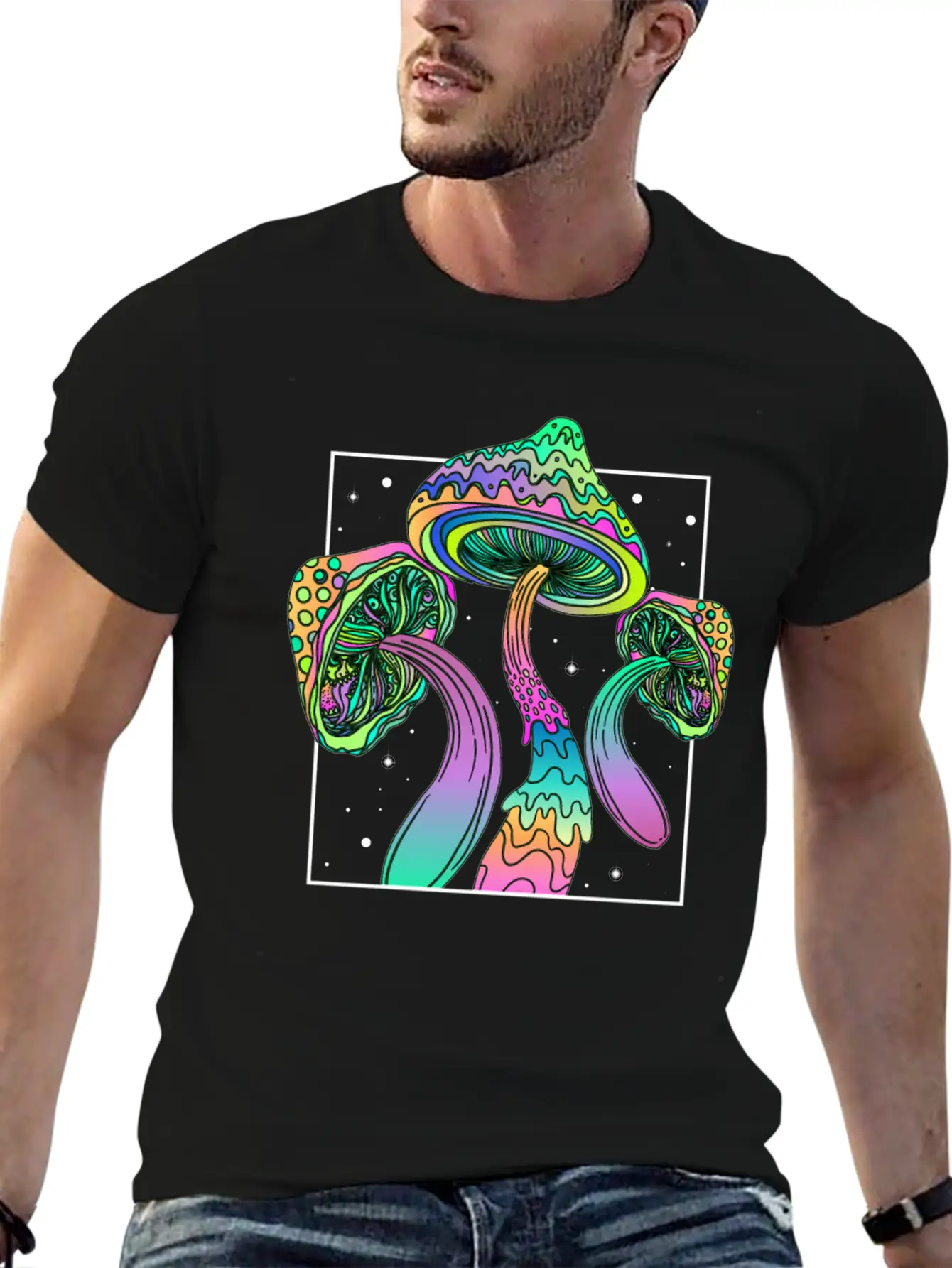 Psychedelic Fungi Festival Edm Musik Modern Fit Casual T-Shirt – Clean And Versatile Design