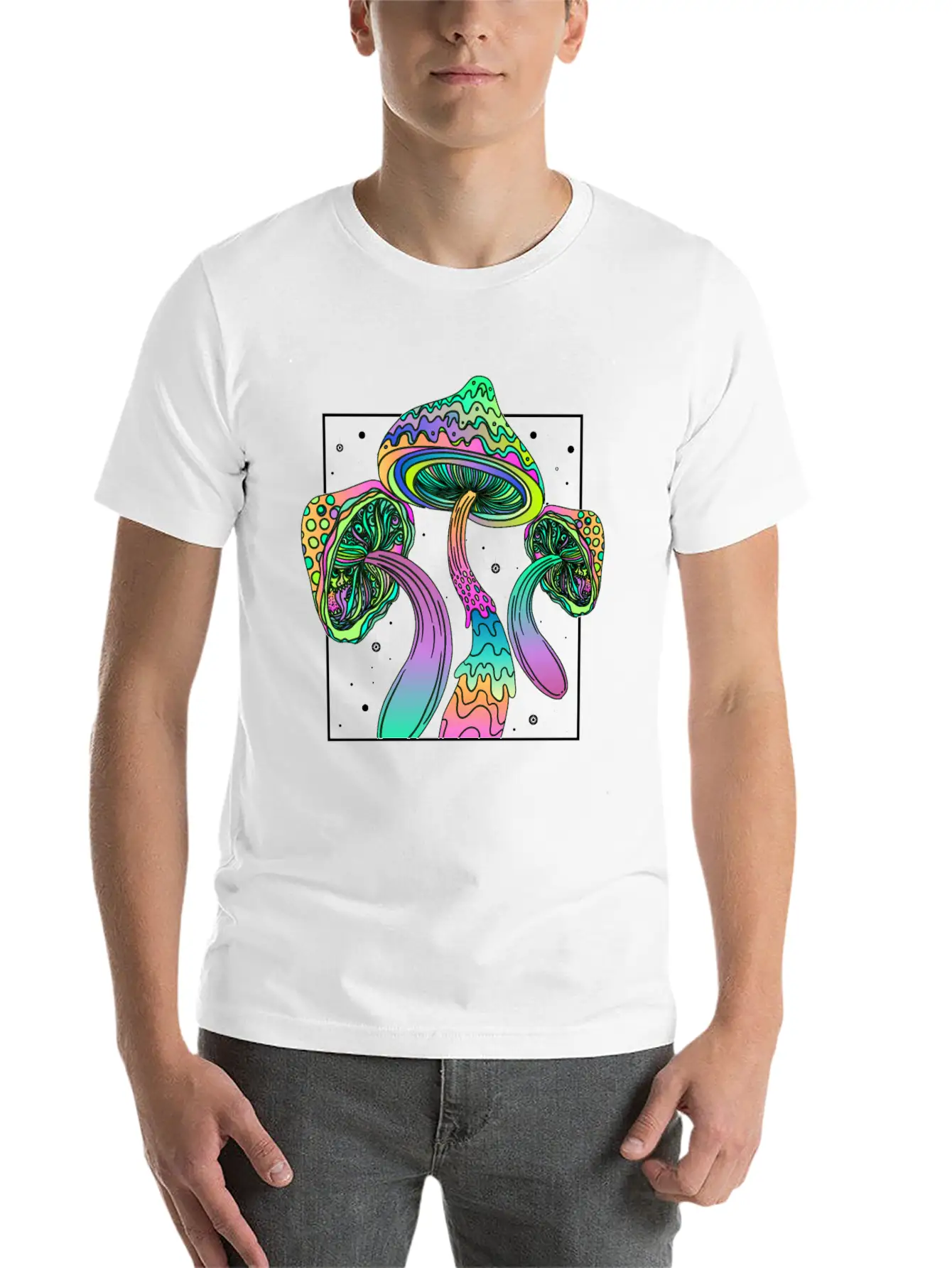 Psychedelic Fungi Festival Edm Musik Modern Fit Casual T-Shirt – Clean And Versatile Design