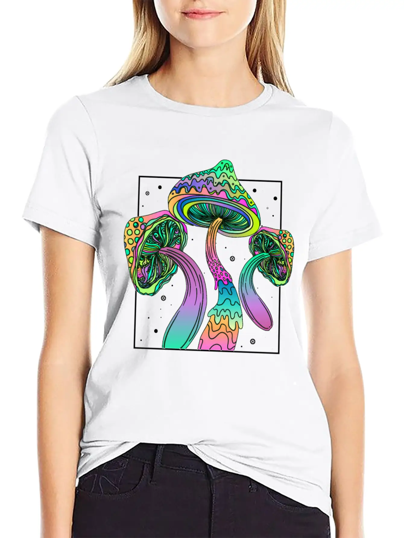 Psychedelic Fungi Festival Edm Musik Modern Fit Casual T-Shirt – Clean And Versatile Design