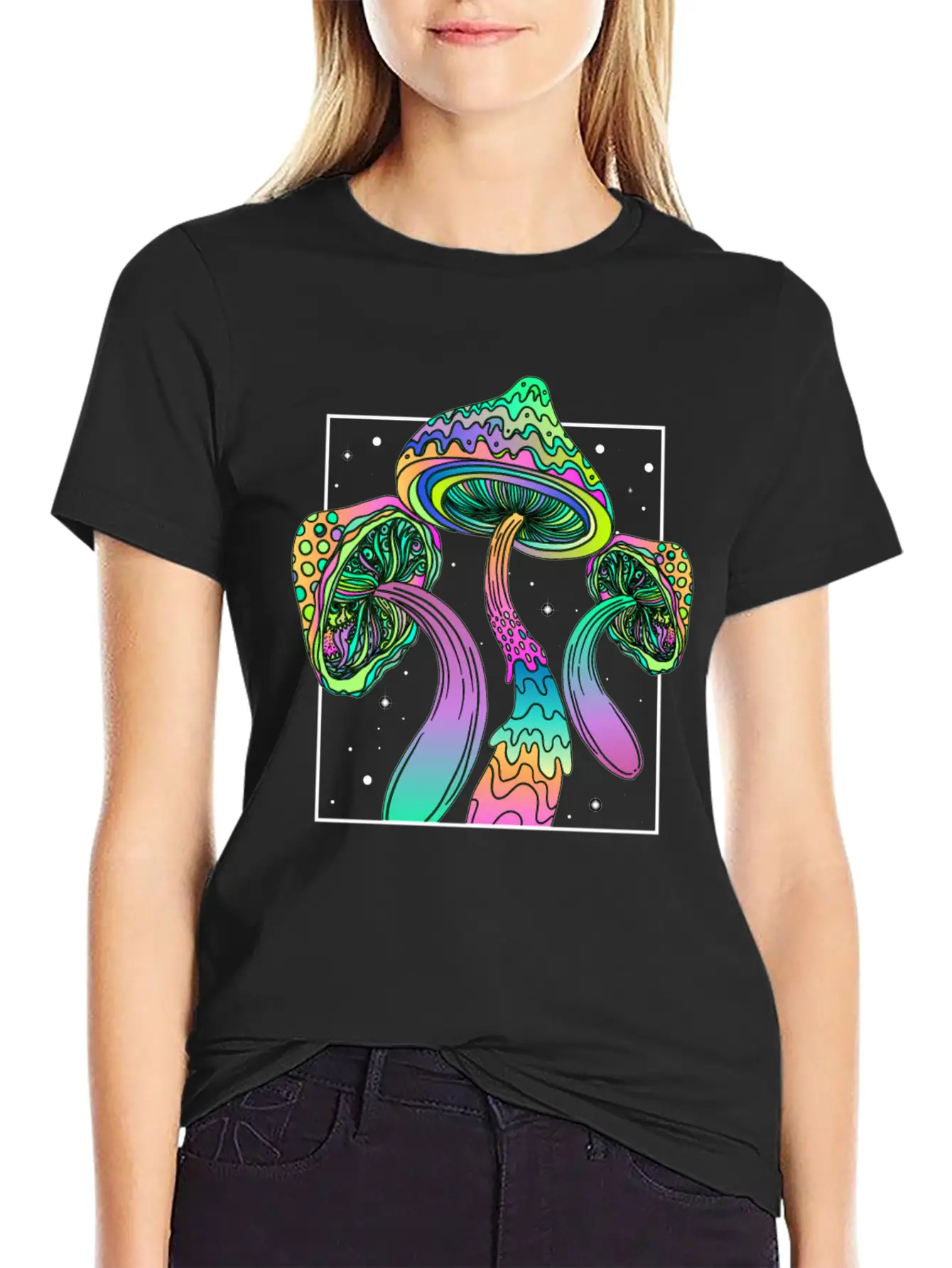 Psychedelic Fungi Festival Edm Musik Modern Fit Casual T-Shirt – Clean And Versatile Design
