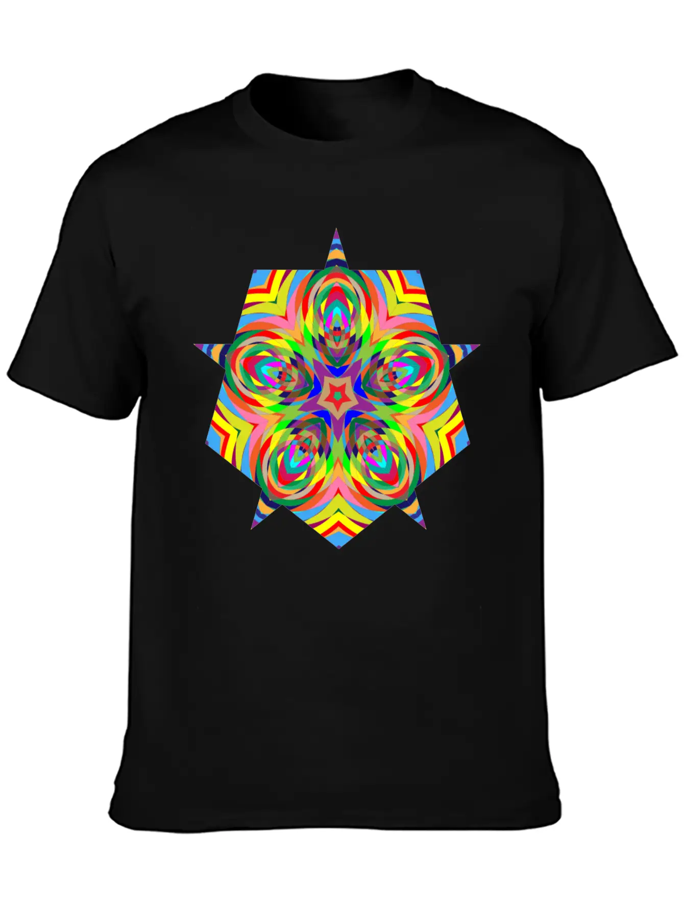 Psychedelic Stars Logo Basic Graphic T-Shirt – Daily Comfort In Soft Cotton