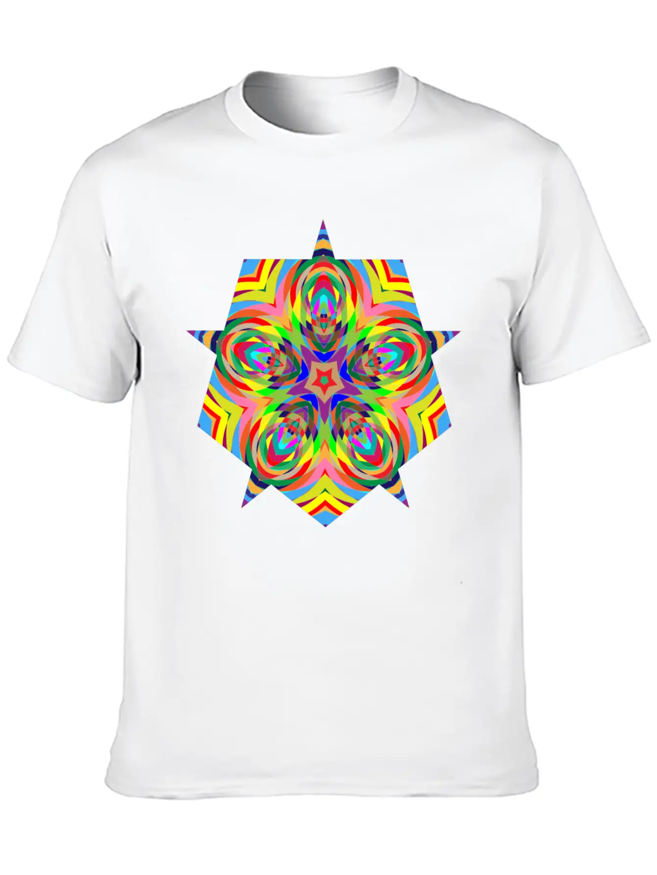 Psychedelic Stars Logo Basic Graphic T-Shirt – Daily Comfort In Soft Cotton