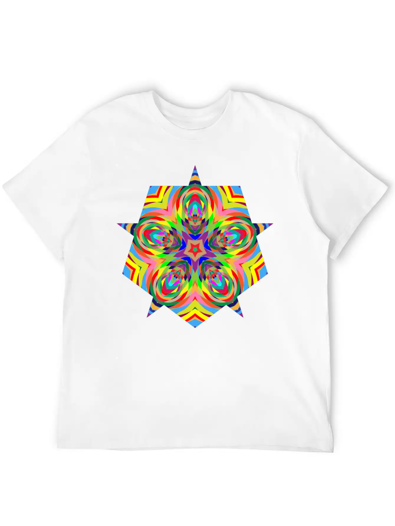 Psychedelic Stars Logo Basic Graphic T-Shirt – Daily Comfort In Soft Cotton