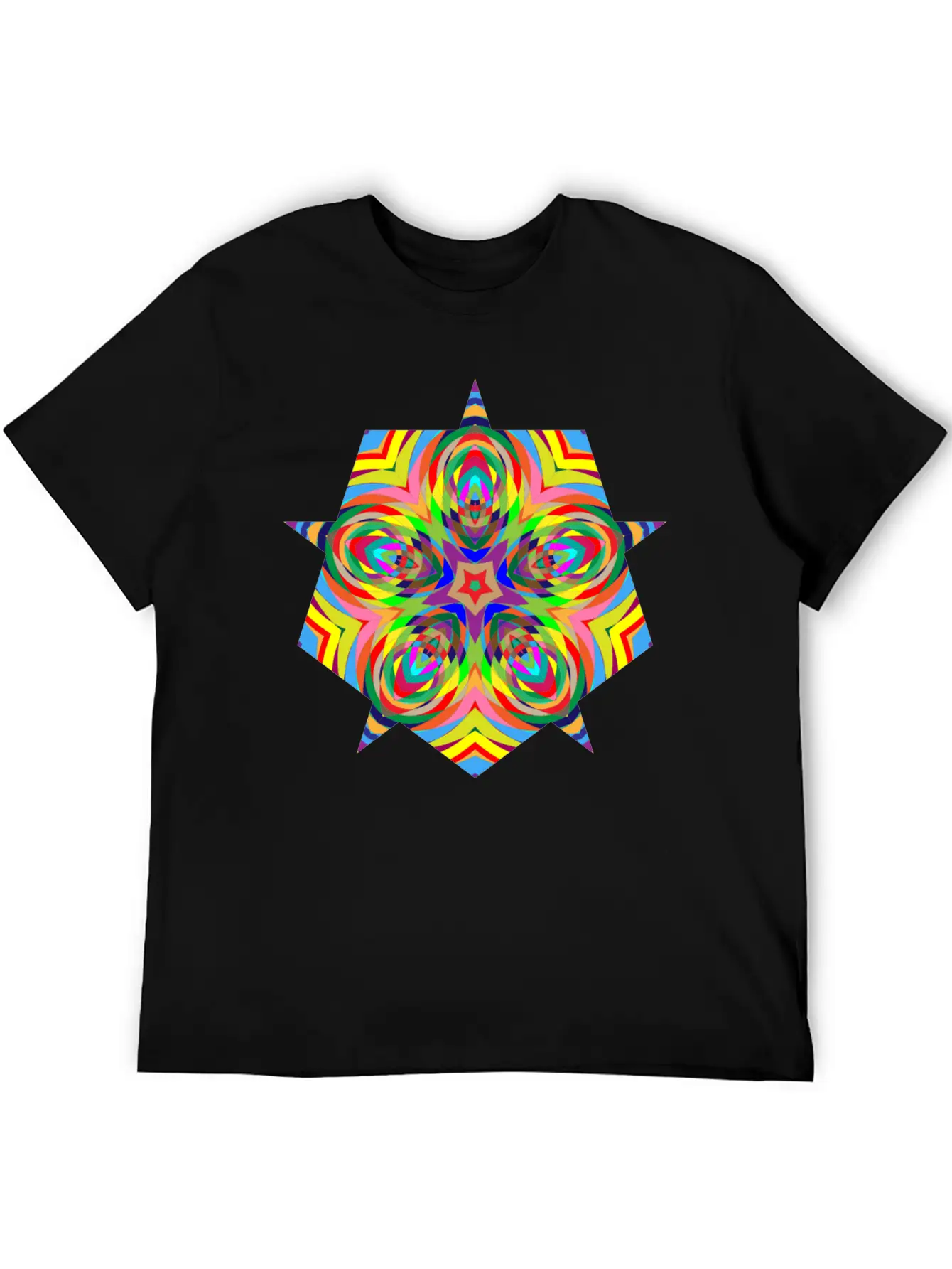 Psychedelic Stars Logo Basic Graphic T-Shirt – Daily Comfort In Soft Cotton