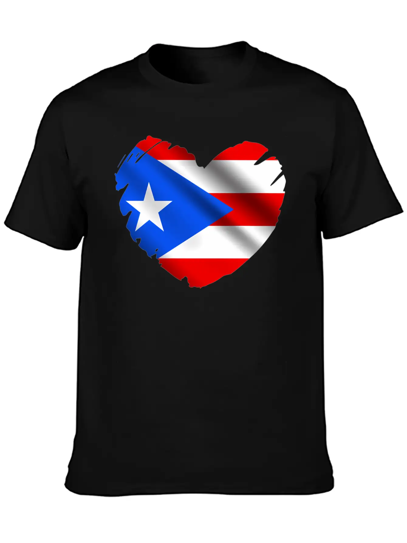 Puerto Rico Flag On Shape Of He Puerto Ricans Relaxed Everyday Tee – Lightweight And Durable Cotton