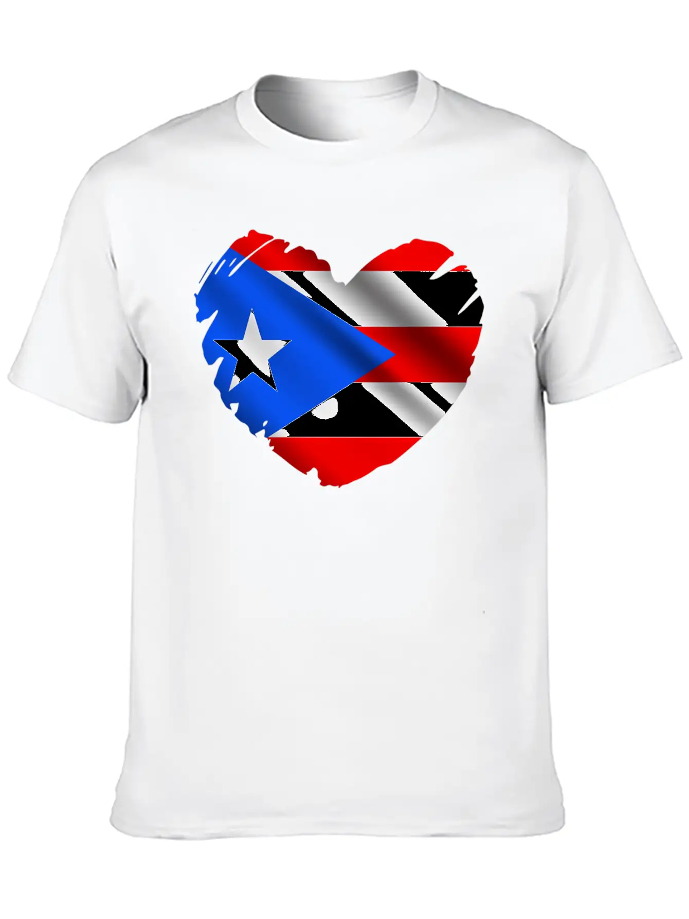 Puerto Rico Flag On Shape Of He Puerto Ricans Relaxed Everyday Tee – Lightweight And Durable Cotton