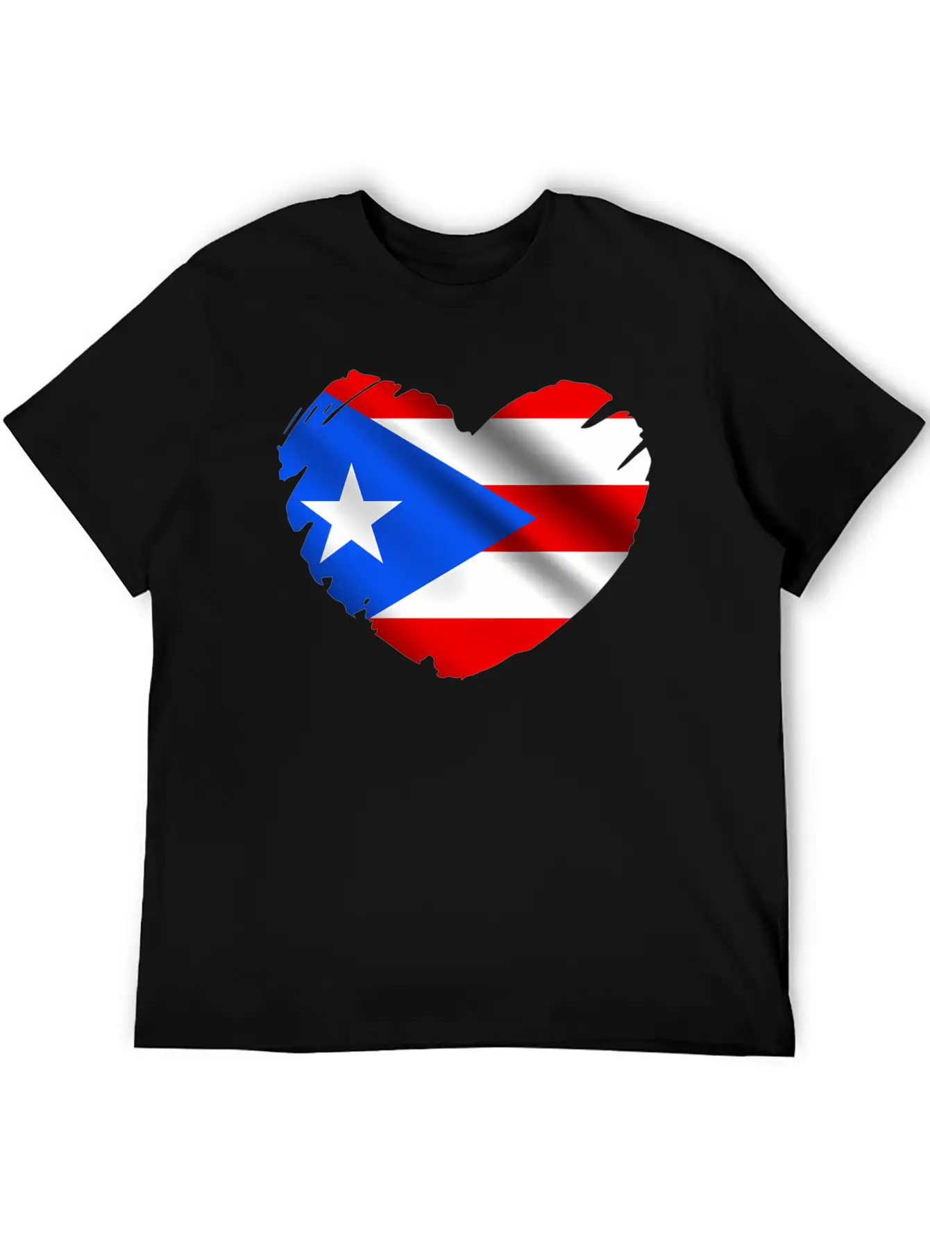 Puerto Rico Flag On Shape Of He Puerto Ricans Relaxed Everyday Tee – Lightweight And Durable Cotton