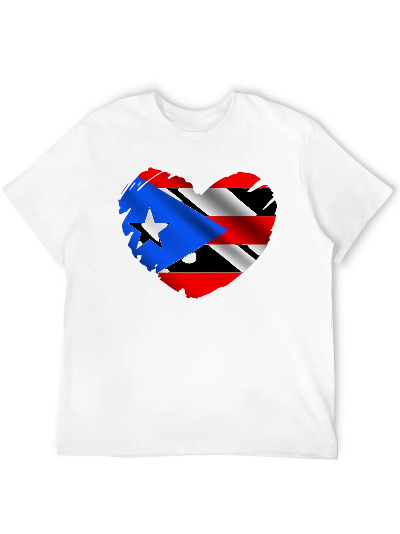 Puerto Rico Flag On Shape Of He Puerto Ricans Relaxed Everyday Tee – Lightweight And Durable Cotton