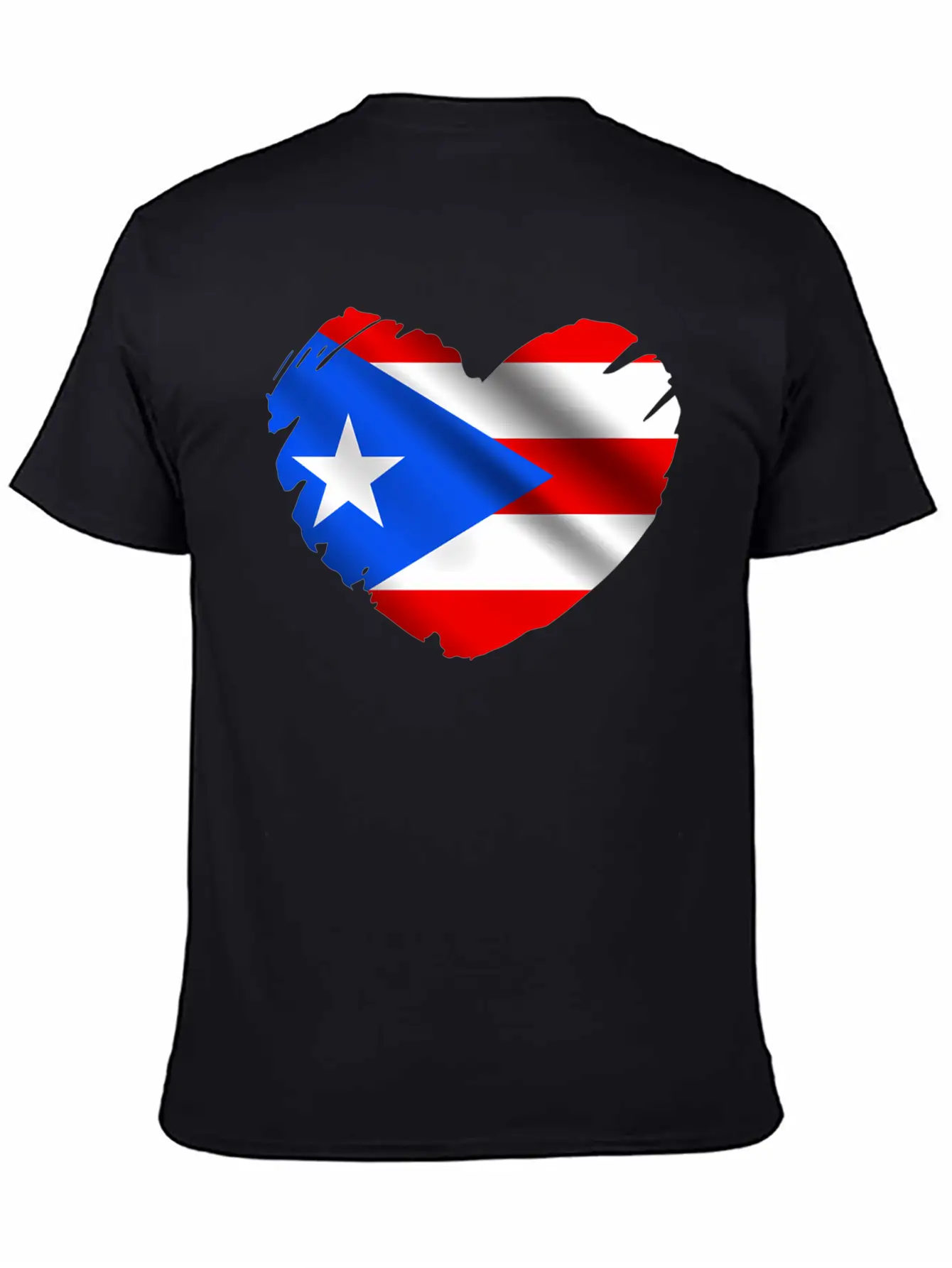 Puerto Rico Flag On Shape Of He Puerto Ricans Relaxed Everyday Tee – Lightweight And Durable Cotton