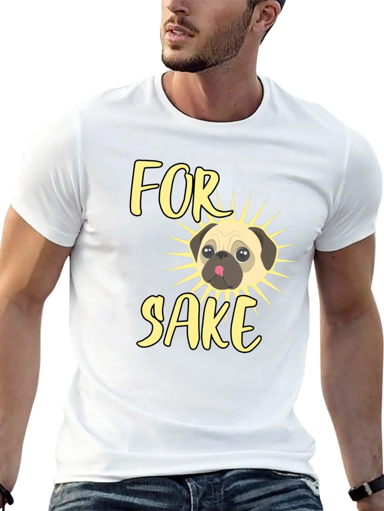 Pug Dog Pet Stuffed Animal Bark Pug Life Lightweight Cotton T-Shirt – Daily Comfort Graphic Shirt