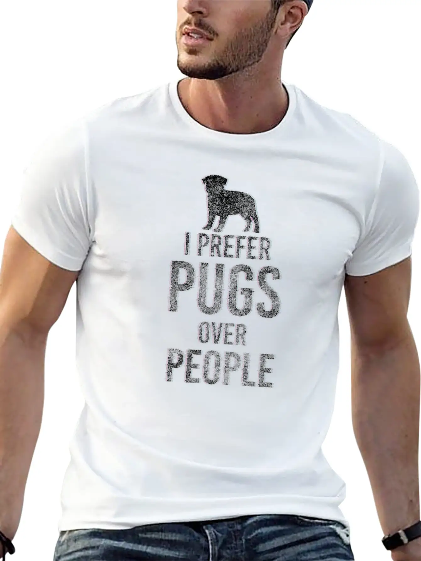 Pug Dogs Dog Dad Soft Cotton Short Sleeve Tee – Unisex Wardrobe Staple