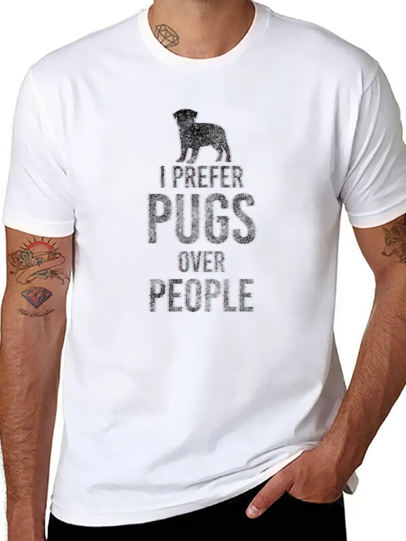 Pug Dogs Dog Dad Soft Cotton Short Sleeve Tee – Unisex Wardrobe Staple