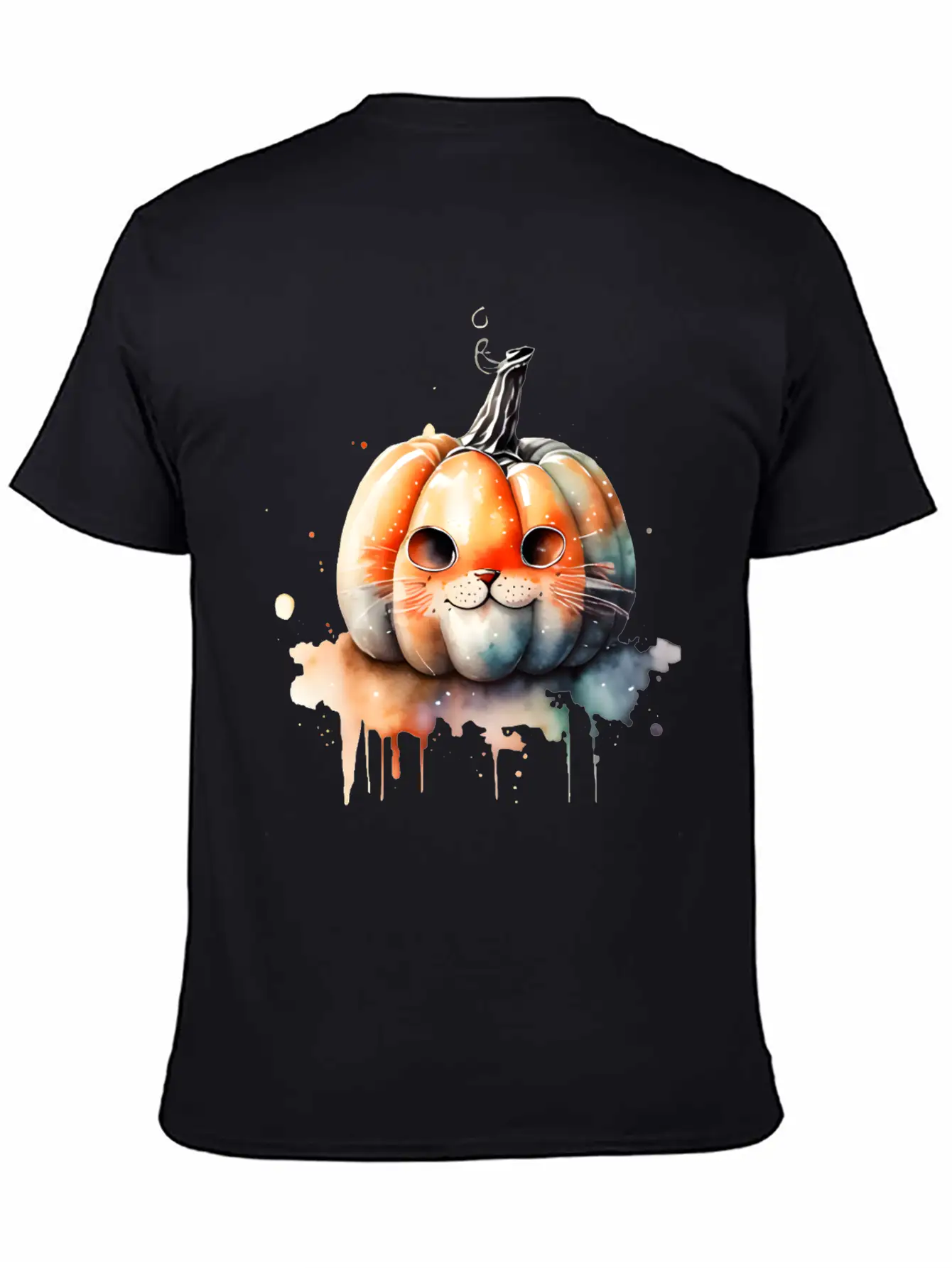 Pumpkin Cat Watercolor Relaxed Everyday Tee – Lightweight And Durable Cotton