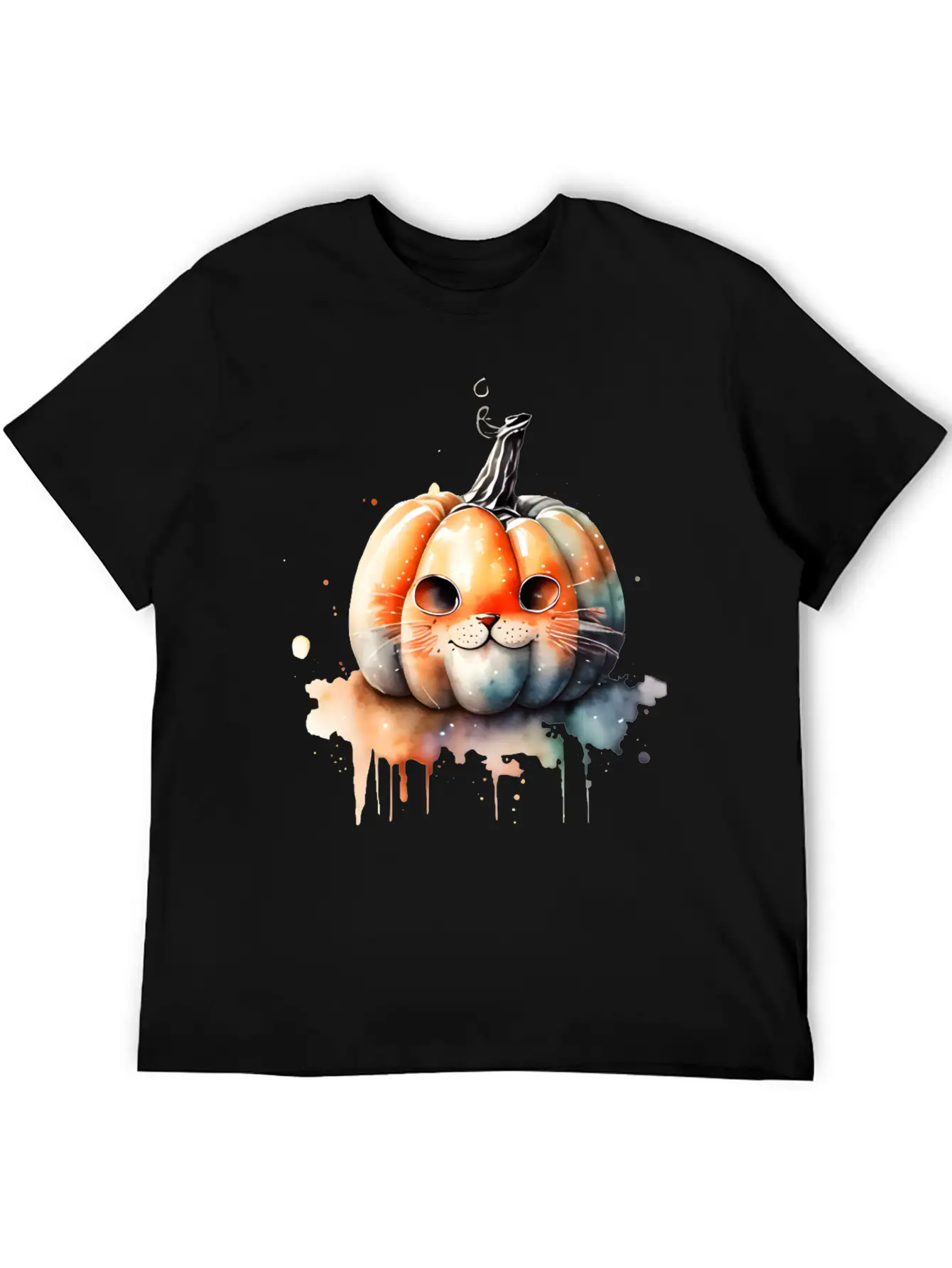 Pumpkin Cat Watercolor Relaxed Everyday Tee – Lightweight And Durable Cotton