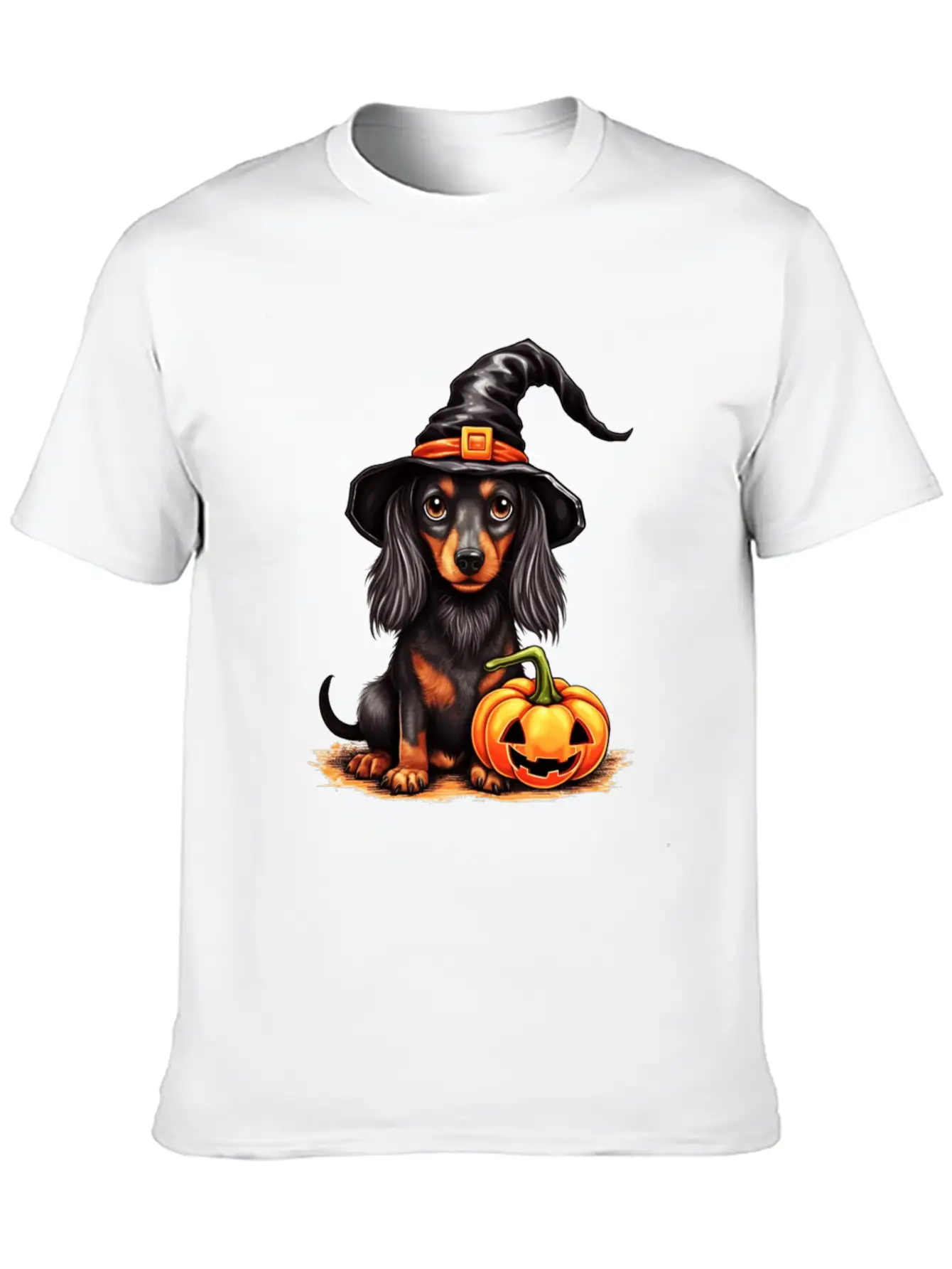 Pumpkin Pups: Funny Halloween Dog Unisex Casual T-Shirt – Clean Design For Daily Comfort