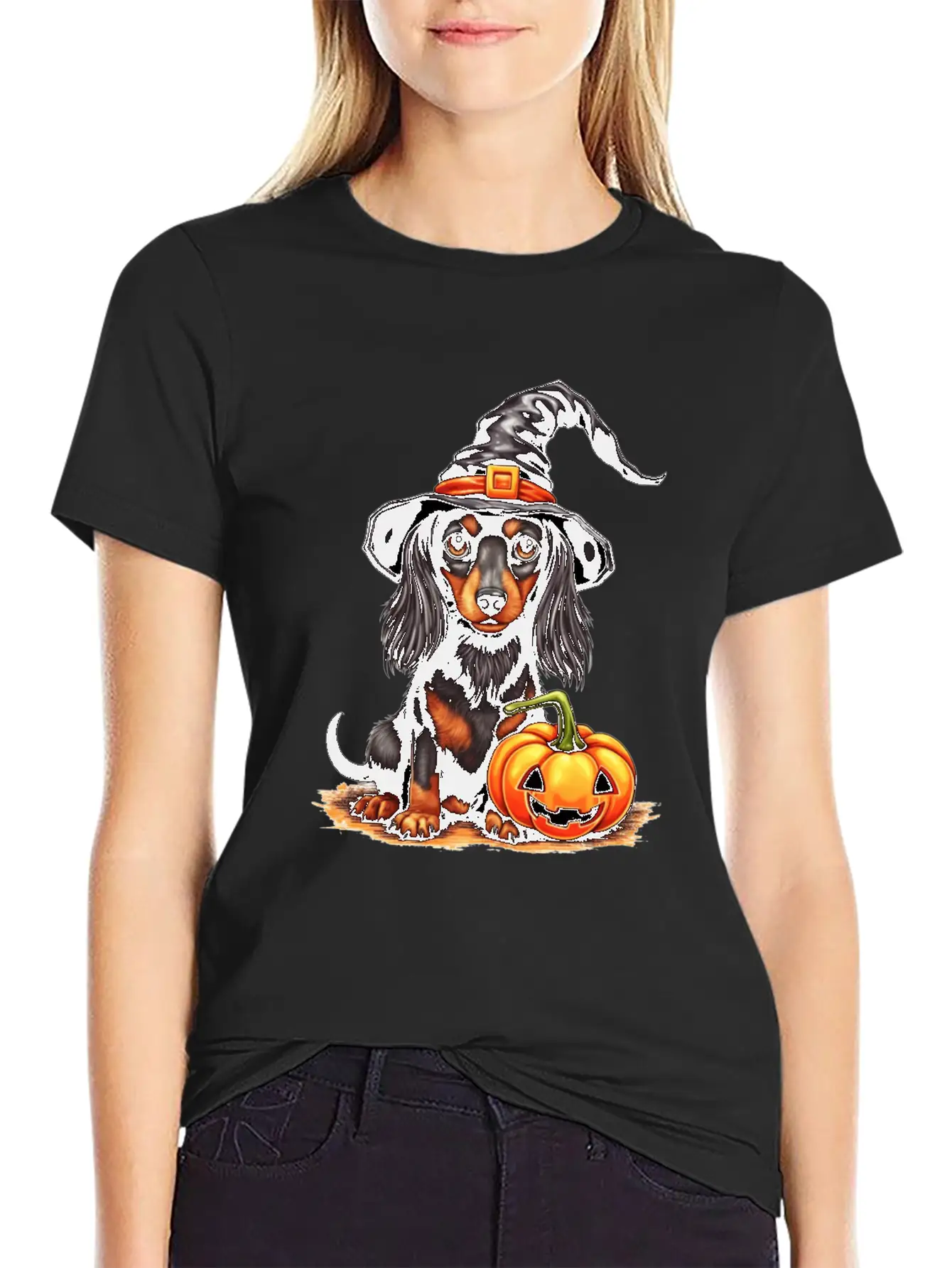 Pumpkin Pups: Funny Halloween Dog Unisex Casual T-Shirt – Clean Design For Daily Comfort