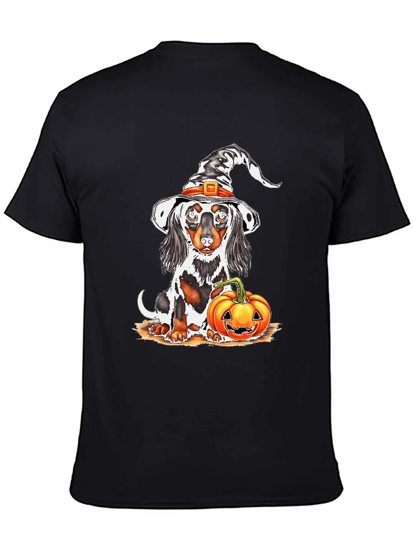 Pumpkin Pups: Funny Halloween Dog Unisex Casual T-Shirt – Clean Design For Daily Comfort