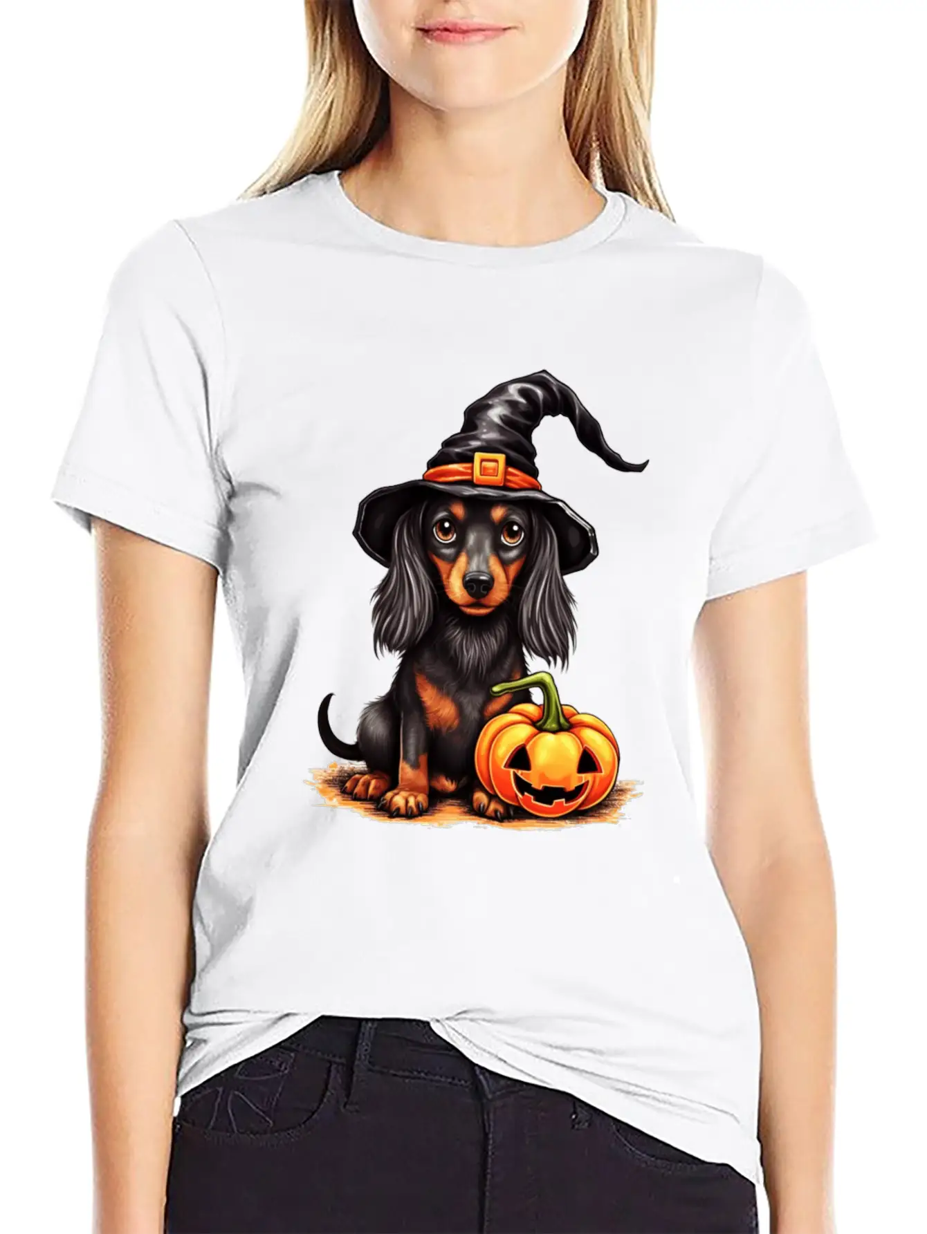 Pumpkin Pups: Funny Halloween Dog Unisex Casual T-Shirt – Clean Design For Daily Comfort