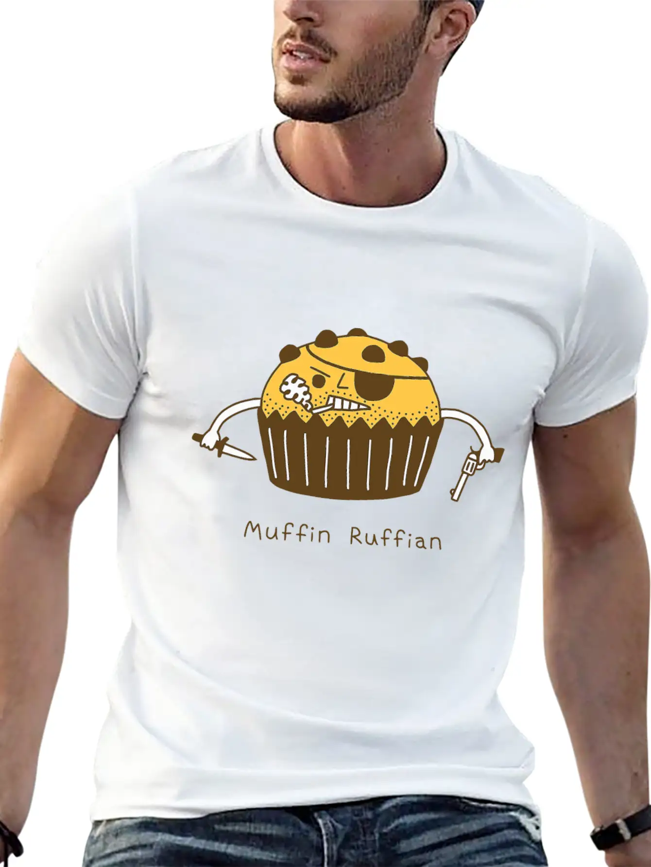 Punk Muffin Ruffian Weapon Gangster Lightweight Cotton T-Shirt – Daily Comfort Graphic Shirt