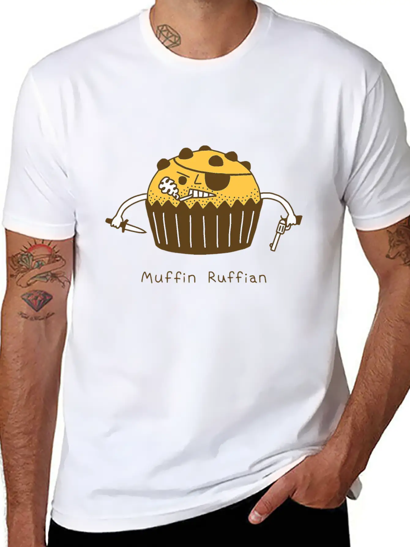 Punk Muffin Ruffian Weapon Gangster Lightweight Cotton T-Shirt – Daily Comfort Graphic Shirt
