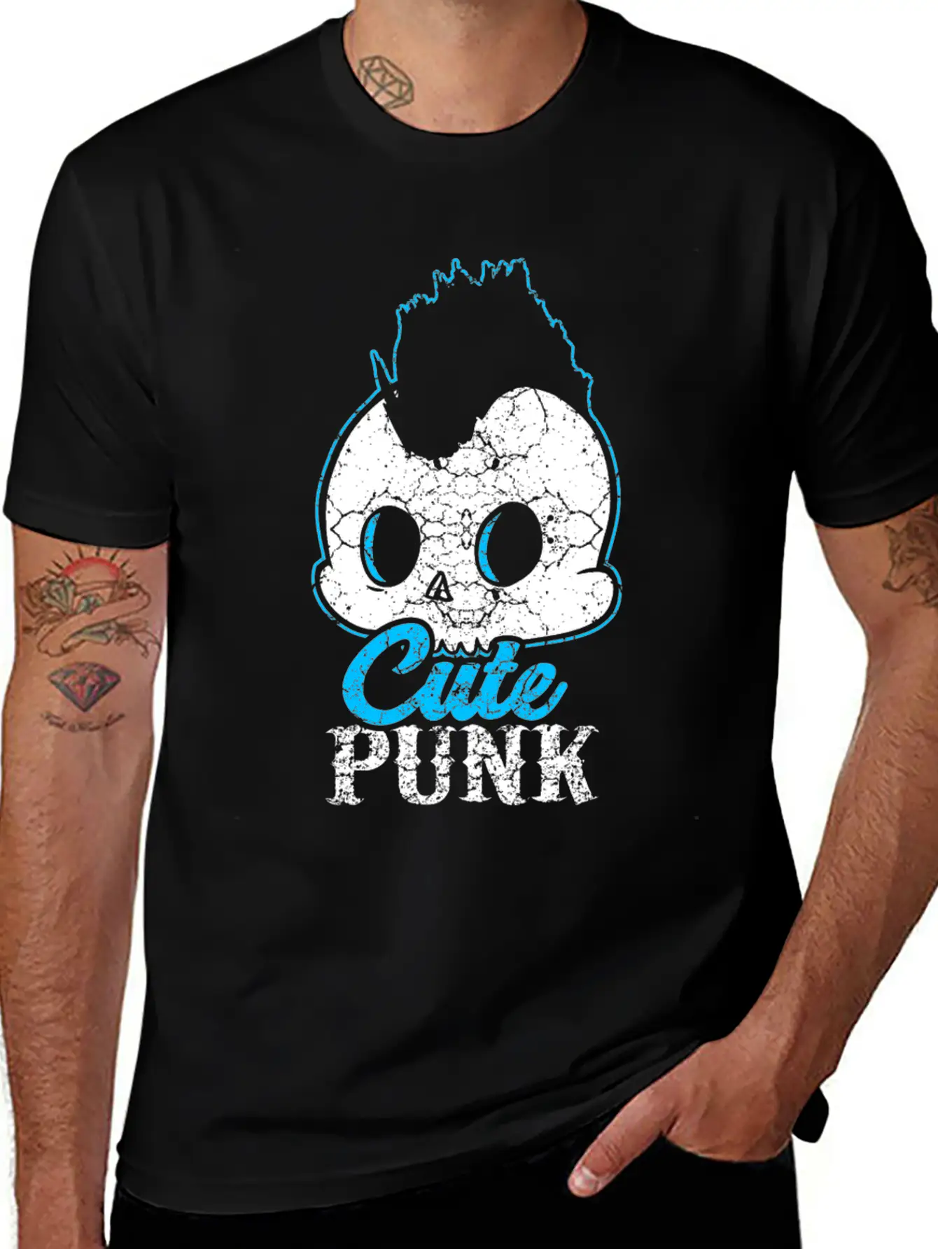 Punk Rock Music Punkrock Punks Skull Gift Basic Graphic T-Shirt – Daily Comfort In Soft Cotton