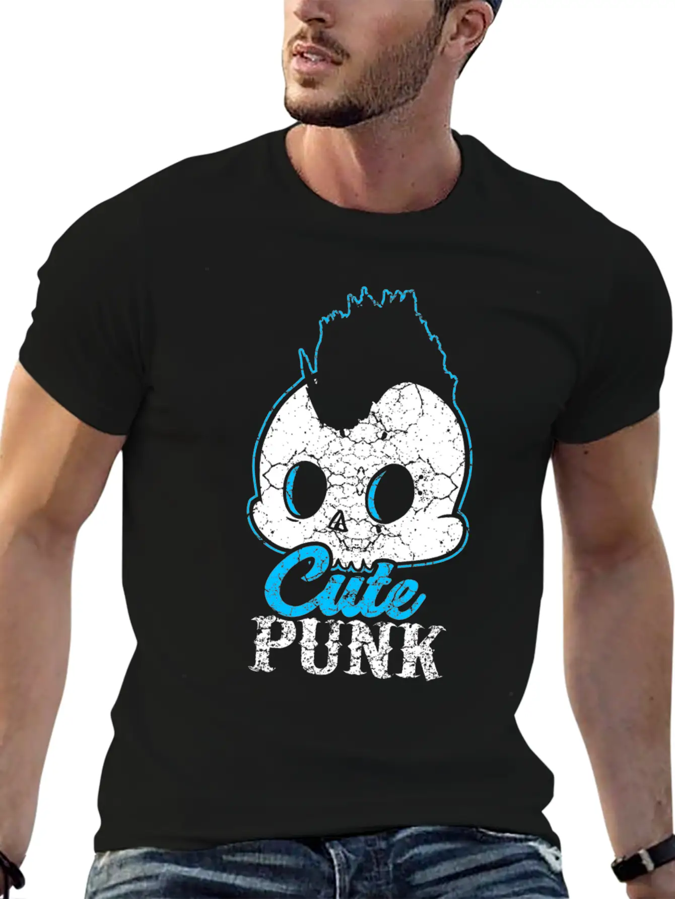 Punk Rock Music Punkrock Punks Skull Gift Basic Graphic T-Shirt – Daily Comfort In Soft Cotton