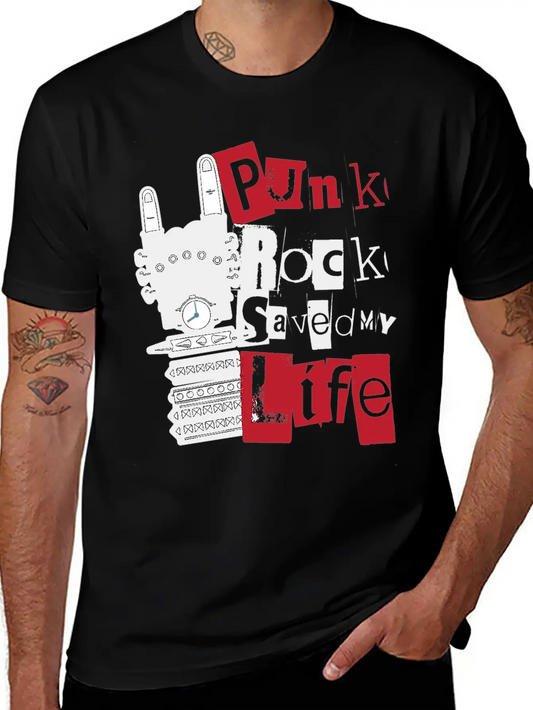 Punk Rock Saved My Life Essential Cotton Tee For Daily Outfits – Unisex Style