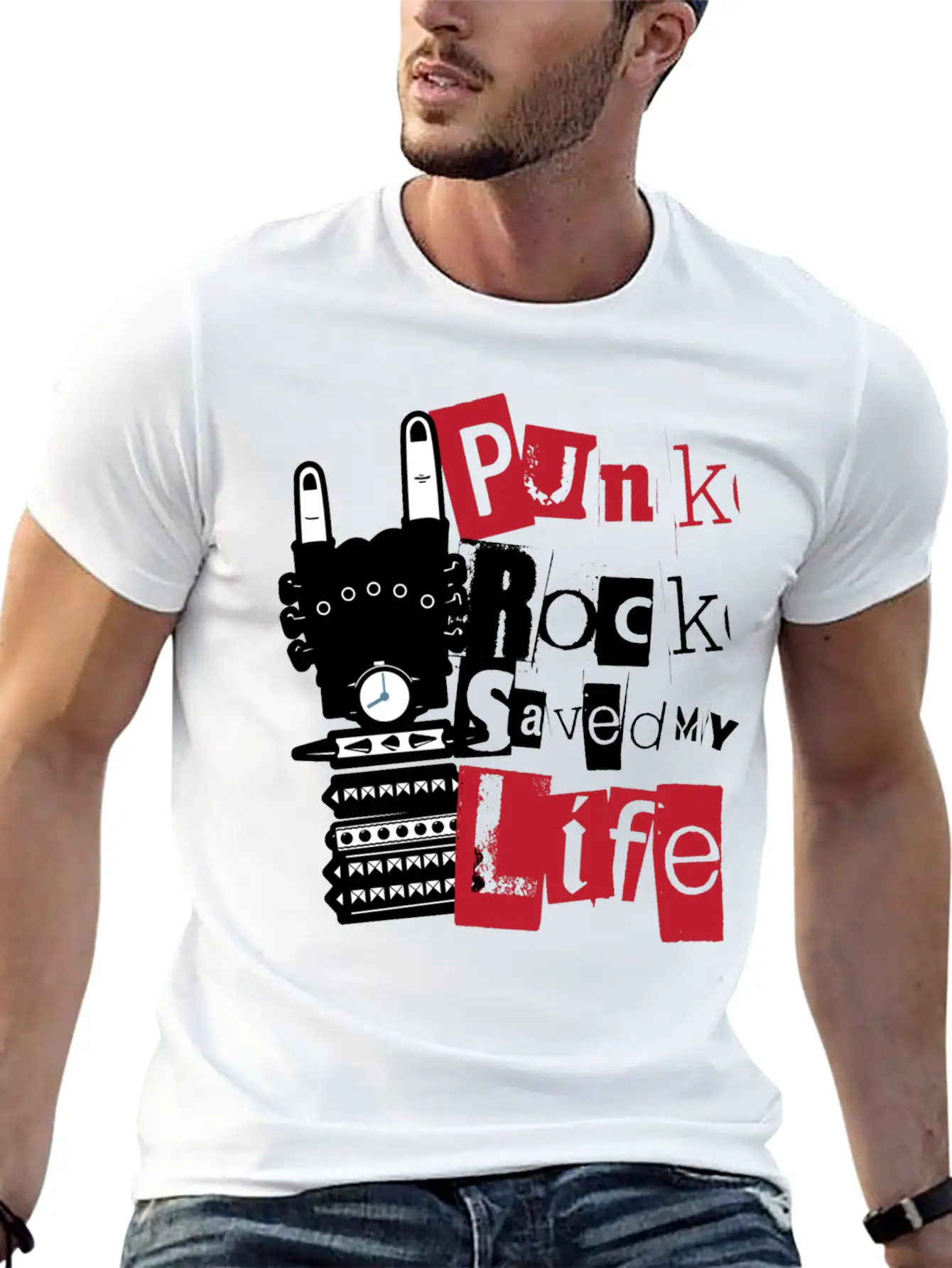 Punk Rock Saved My Life Essential Cotton Tee For Daily Outfits – Unisex Style