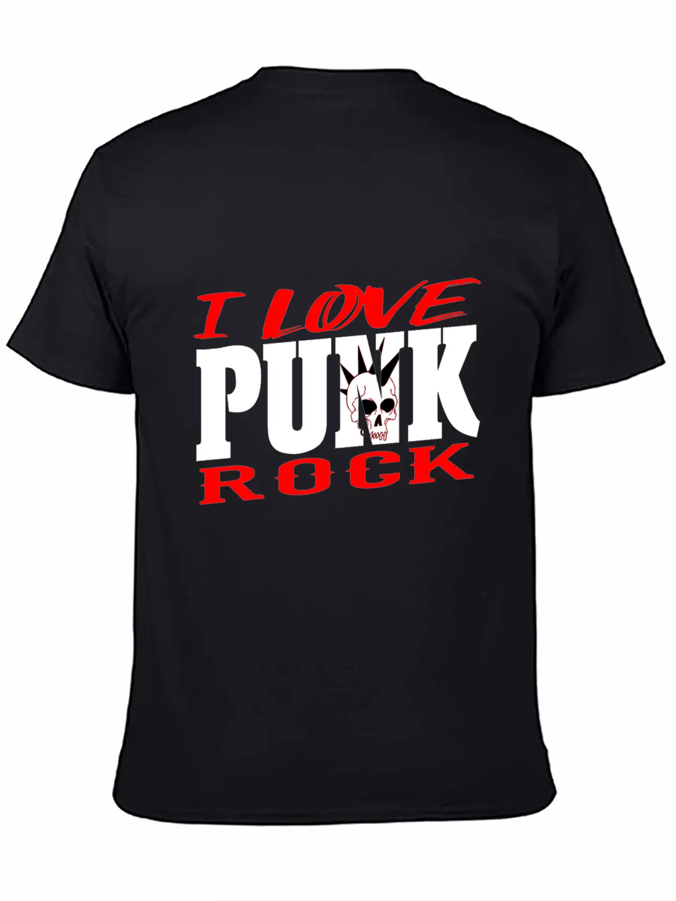 Punk Rock Skull Head Rocker Retro Punk Music Fan Lightweight Cotton T-Shirt – Daily Comfort Graphic Shirt