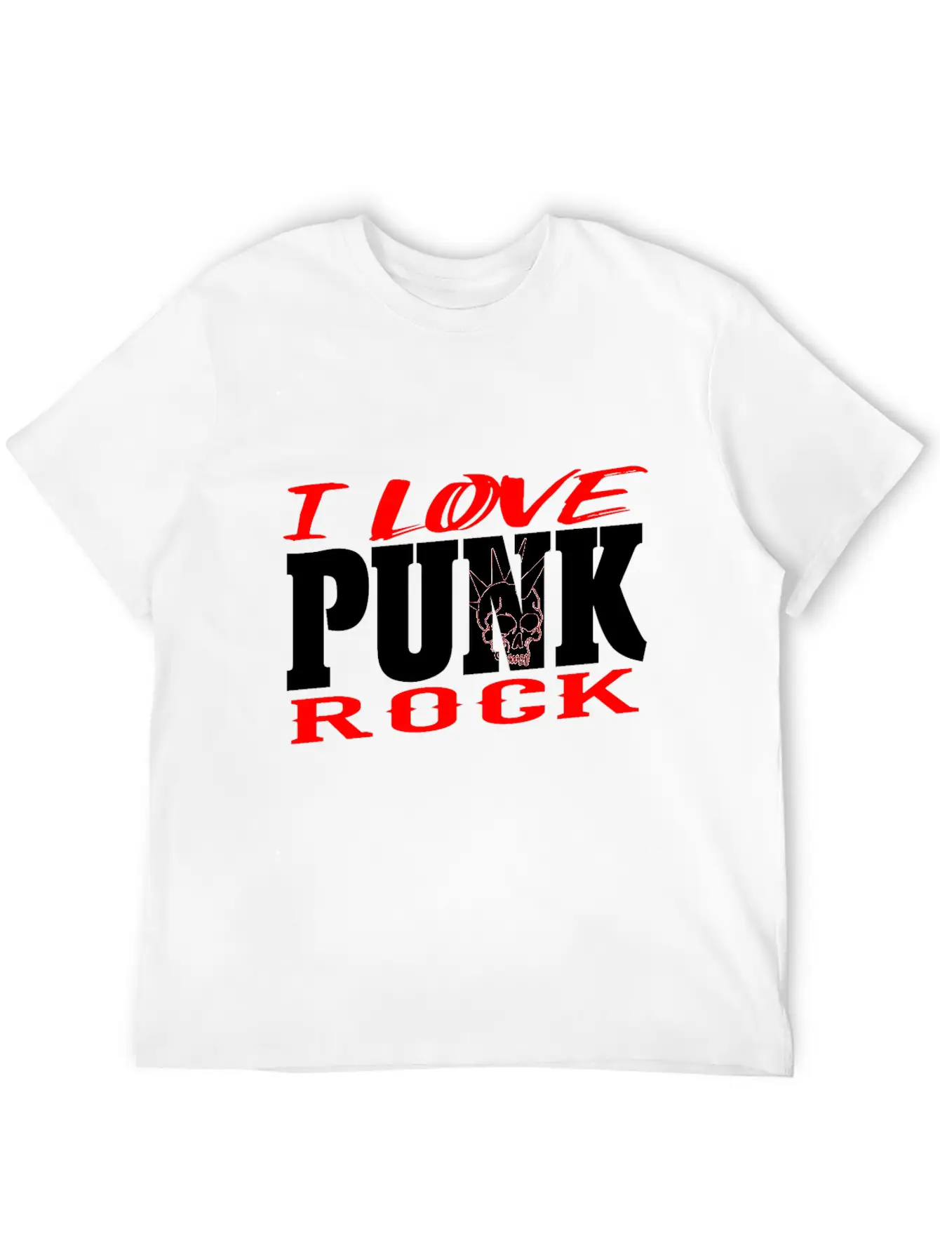 Punk Rock Skull Head Rocker Retro Punk Music Fan Lightweight Cotton T-Shirt – Daily Comfort Graphic Shirt