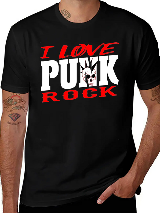 Punk Rock Skull Head Rocker Retro Punk Music Fan Modern Fit Casual T-Shirt – Clean And Versatile Design