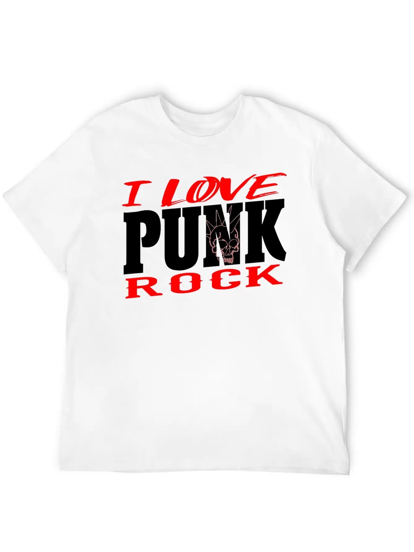 Punk Rock Skull Head Rocker Retro Punk Music Fan Modern Fit Casual T-Shirt – Clean And Versatile Design