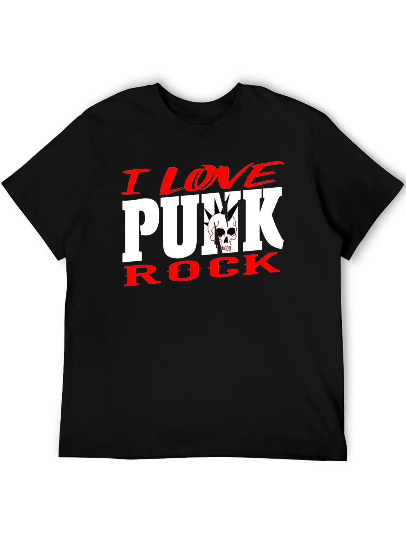 Punk Rock Skull Head Rocker Retro Punk Music Fan Modern Fit Casual T-Shirt – Clean And Versatile Design