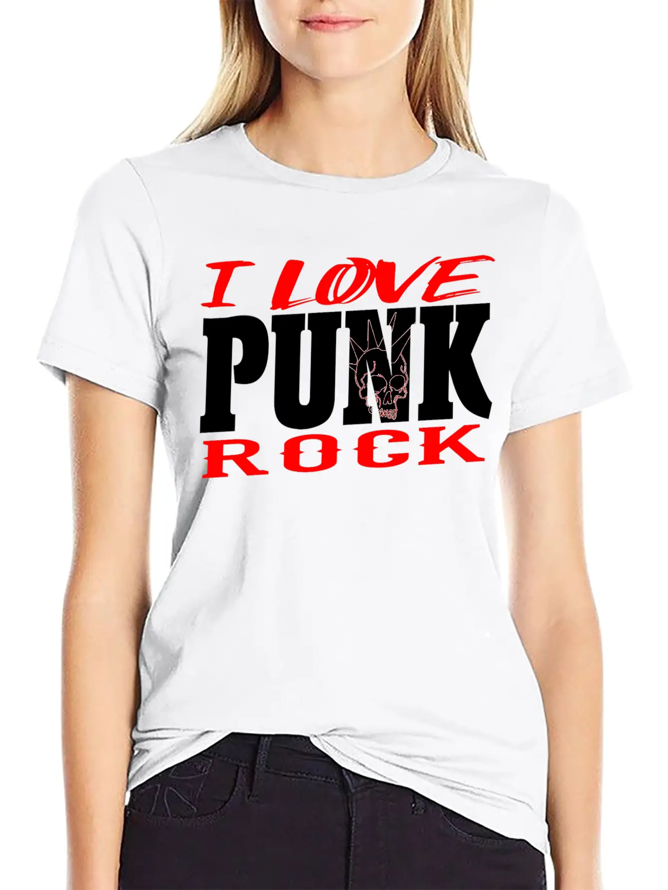 Punk Rock Skull Head Rocker Retro Punk Music Fan Modern Fit Casual T-Shirt – Clean And Versatile Design
