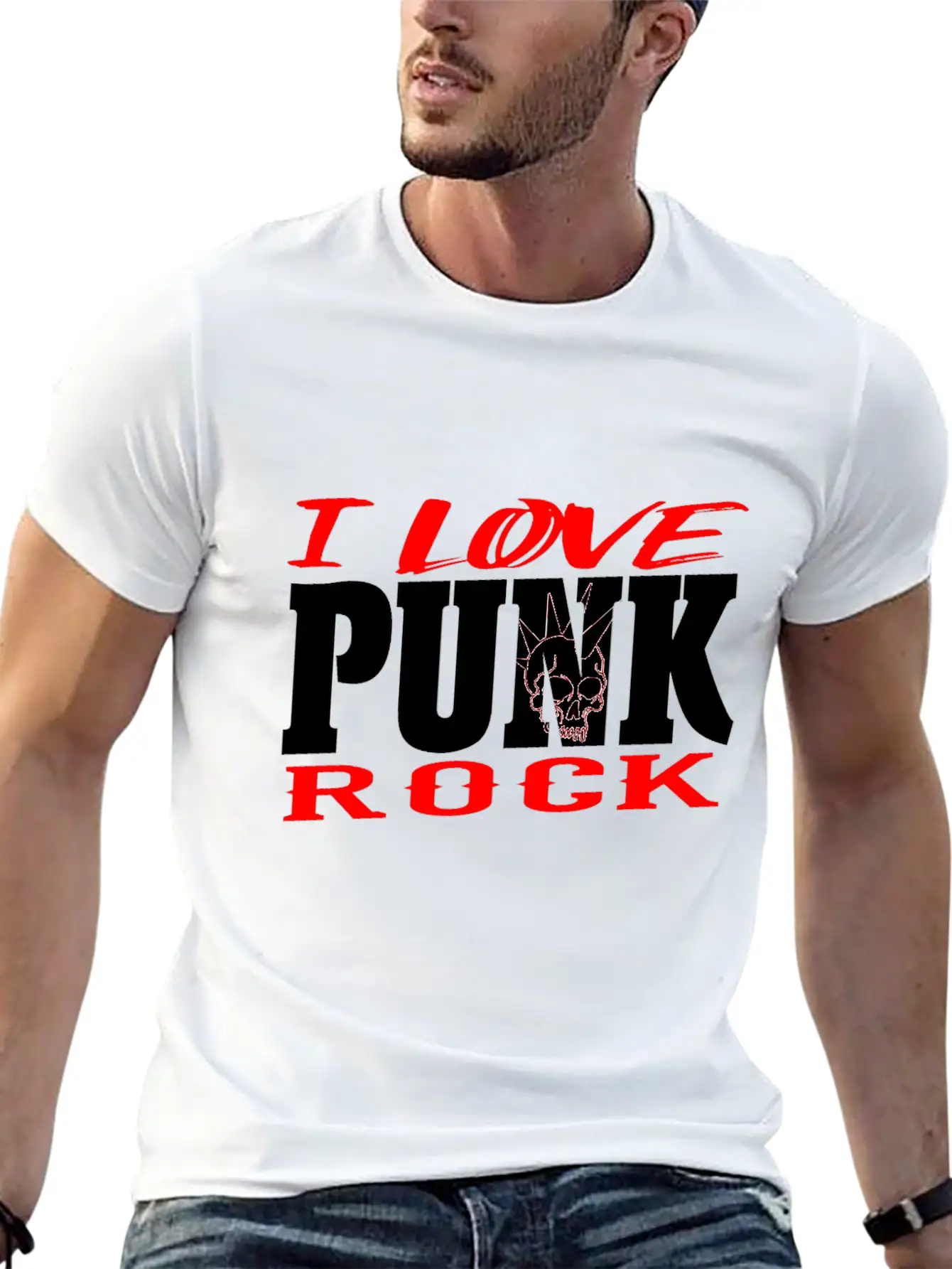 Punk Rock Skull Head Rocker Retro Punk Music Fan Soft Cotton Short Sleeve Tee – Unisex Wardrobe Staple