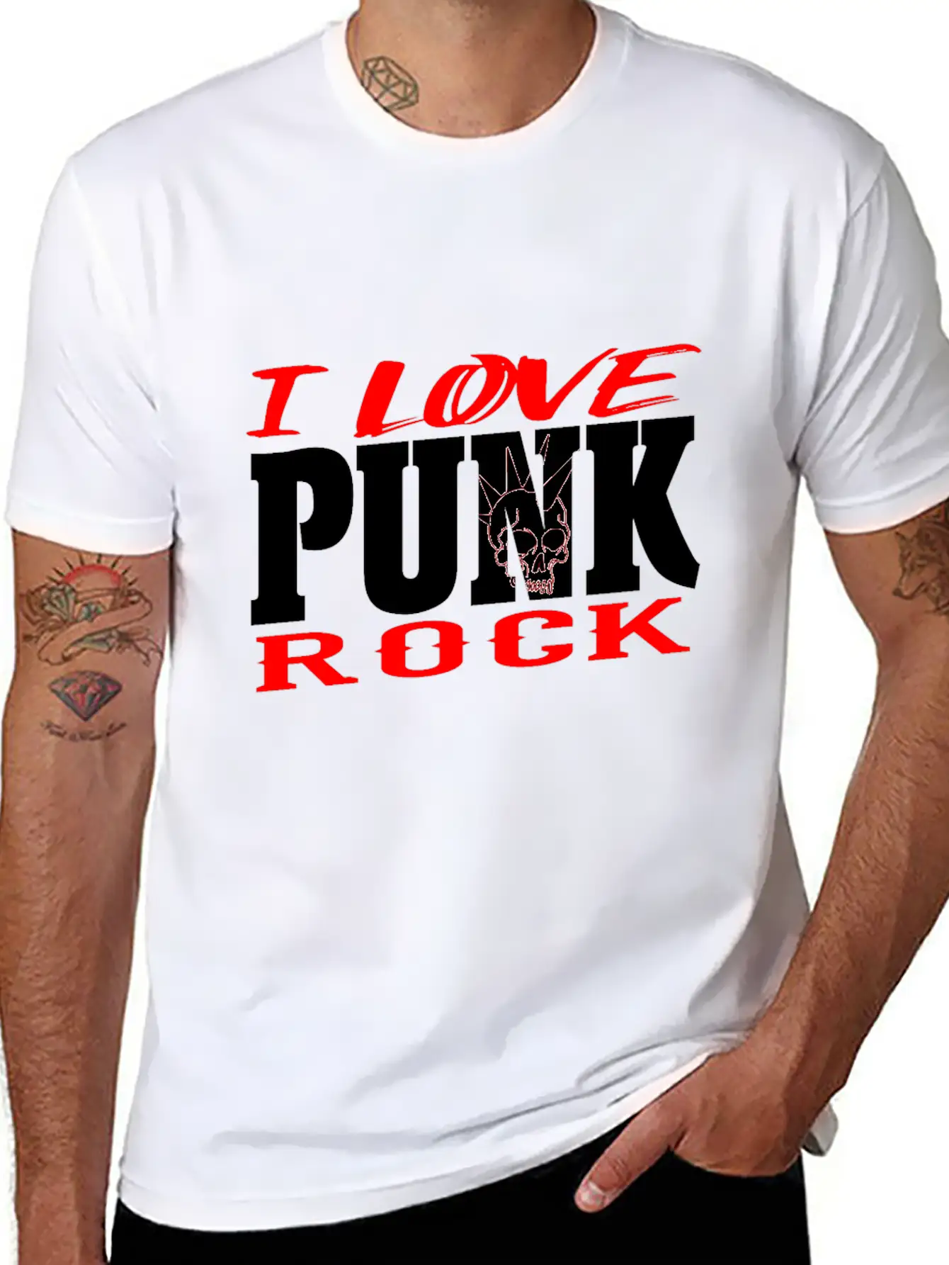 Punk Rock Skull Head Rocker Retro Punk Music Fan Soft Cotton Short Sleeve Tee – Unisex Wardrobe Staple