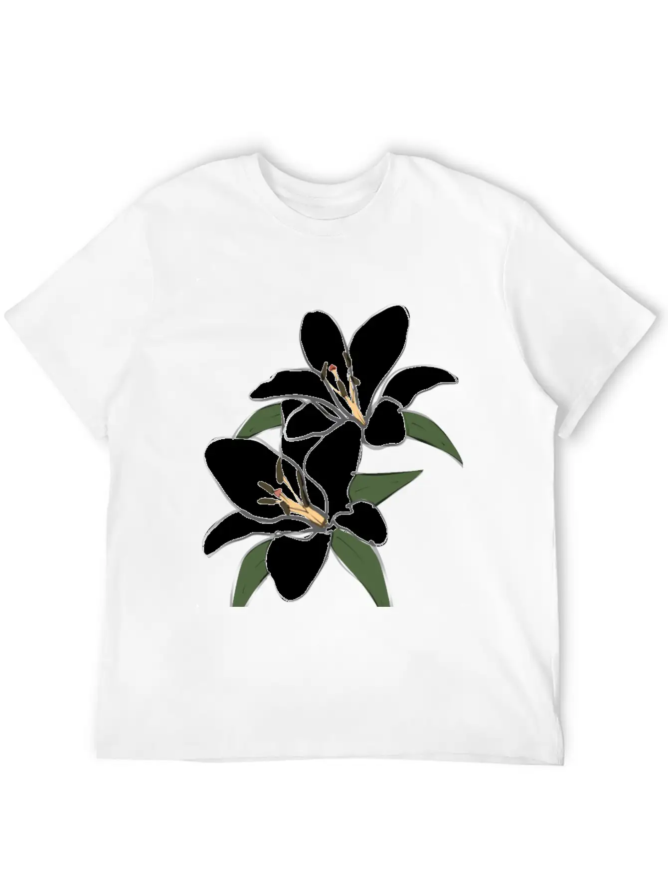 Pure White Lily Lightweight Cotton T-Shirt – Daily Comfort Graphic Shirt