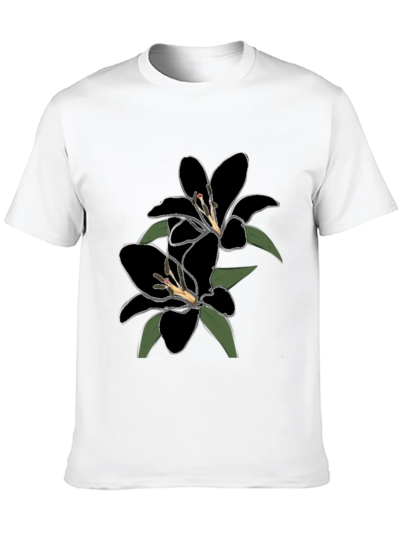 Pure White Lily Lightweight Cotton T-Shirt – Daily Comfort Graphic Shirt