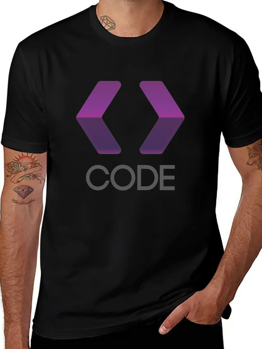 Purple Arrows Shape Code Lightweight Cotton T-Shirt – Daily Comfort Graphic Shirt